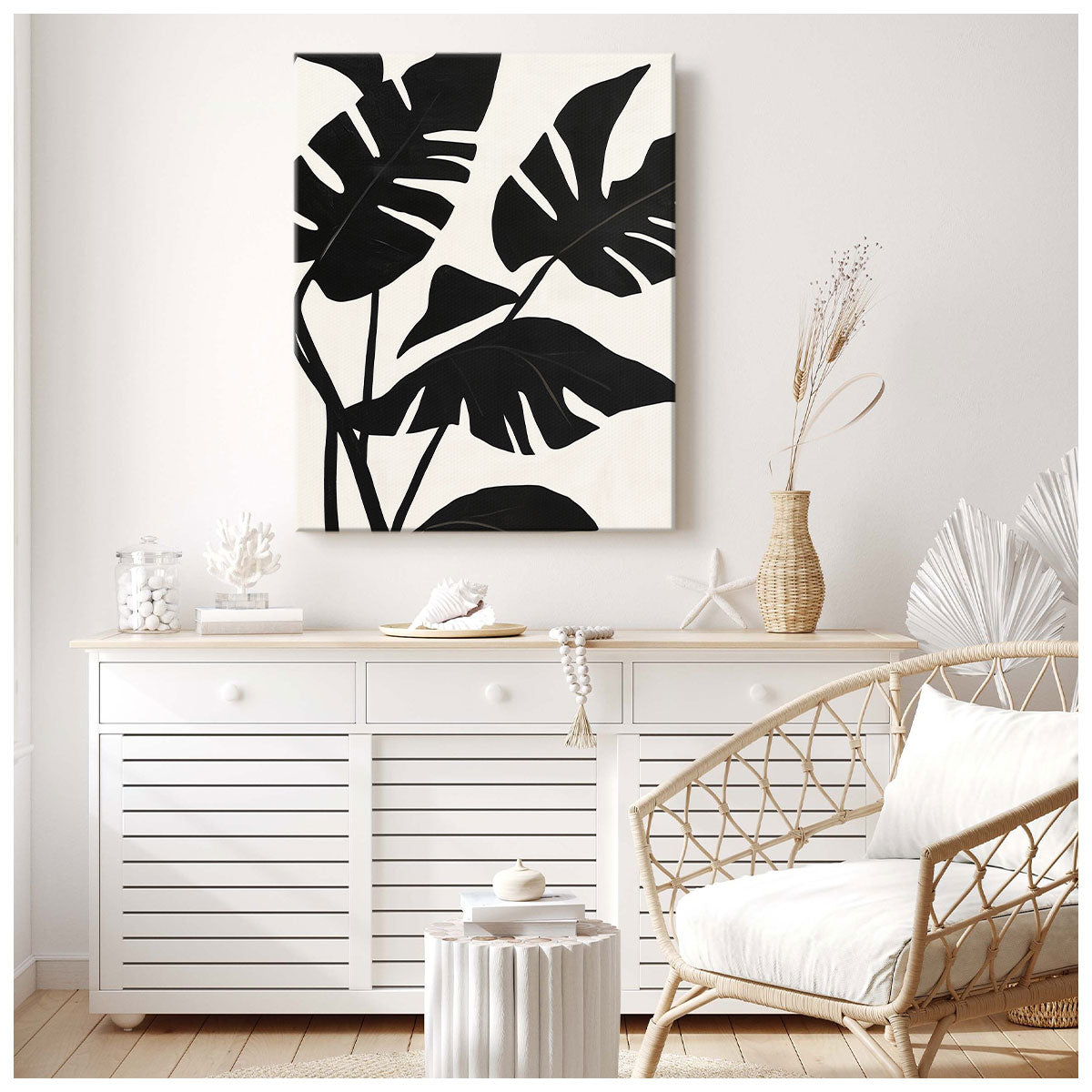 Monstera Leaf Canvas Abstract Wall Art