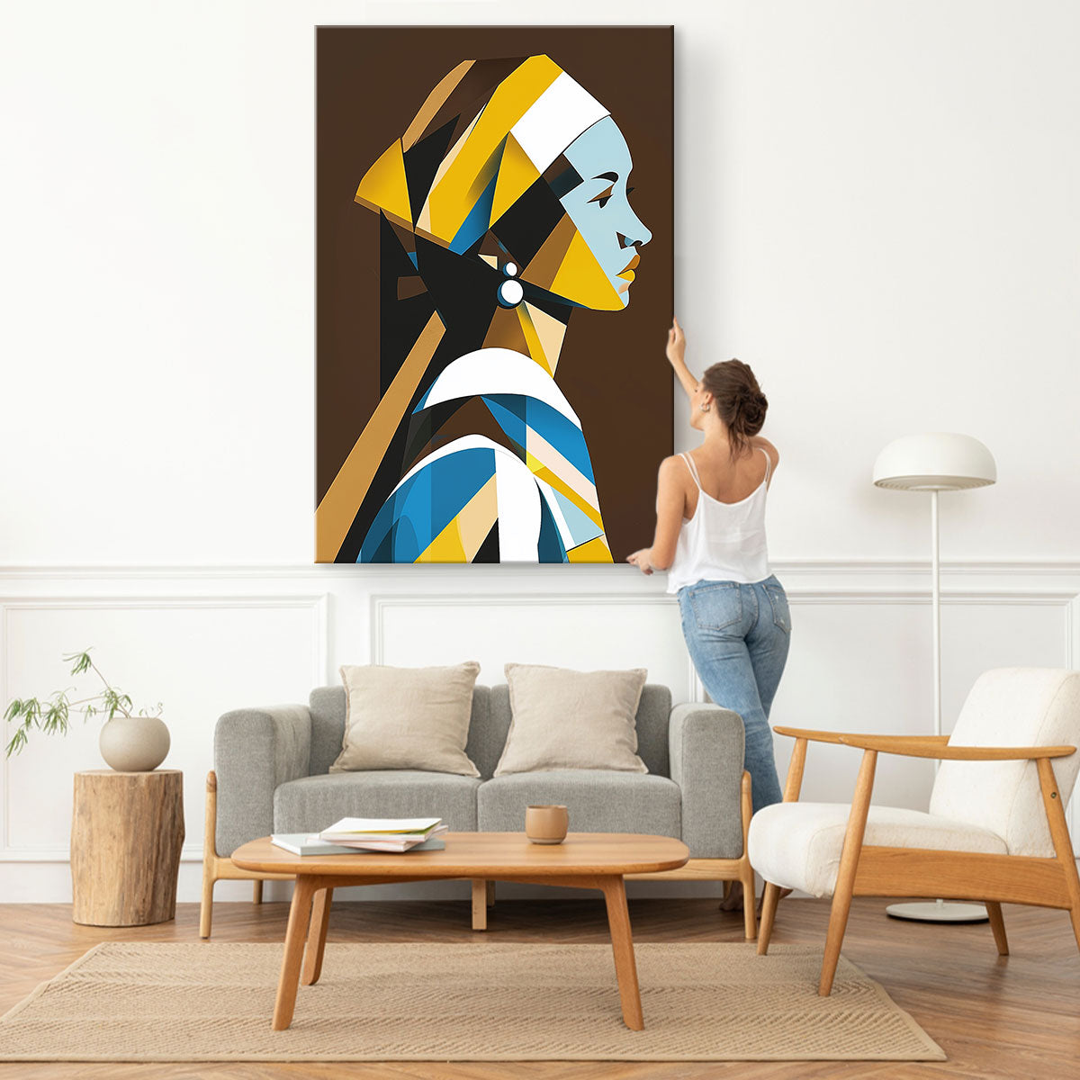 Geometric Art Beauty Abstract Woman Canvas