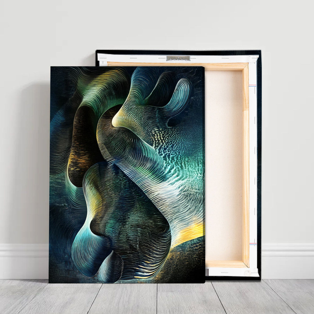 Fluid Motion Contemporary Abstract Canvas Wall Art for Living Room