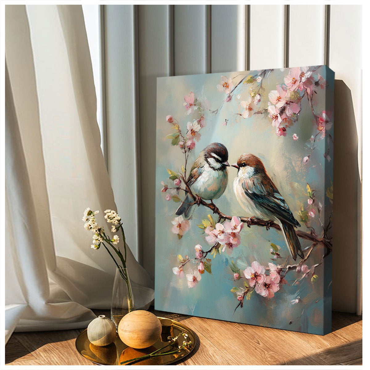 Resting Birds - Vintage Oil Painting Canvas Print