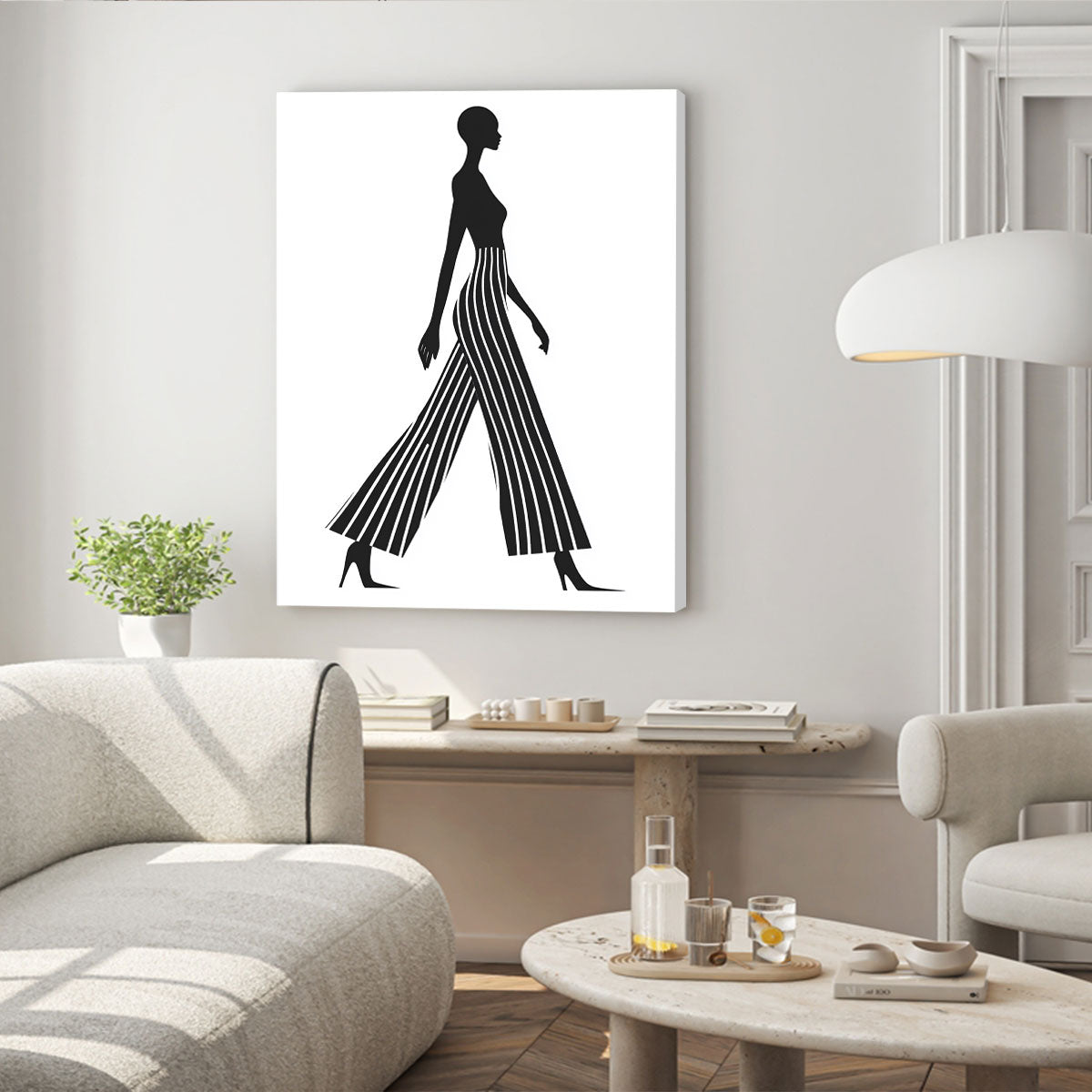 Chic Fashion Minimalist Vertical Wall Art