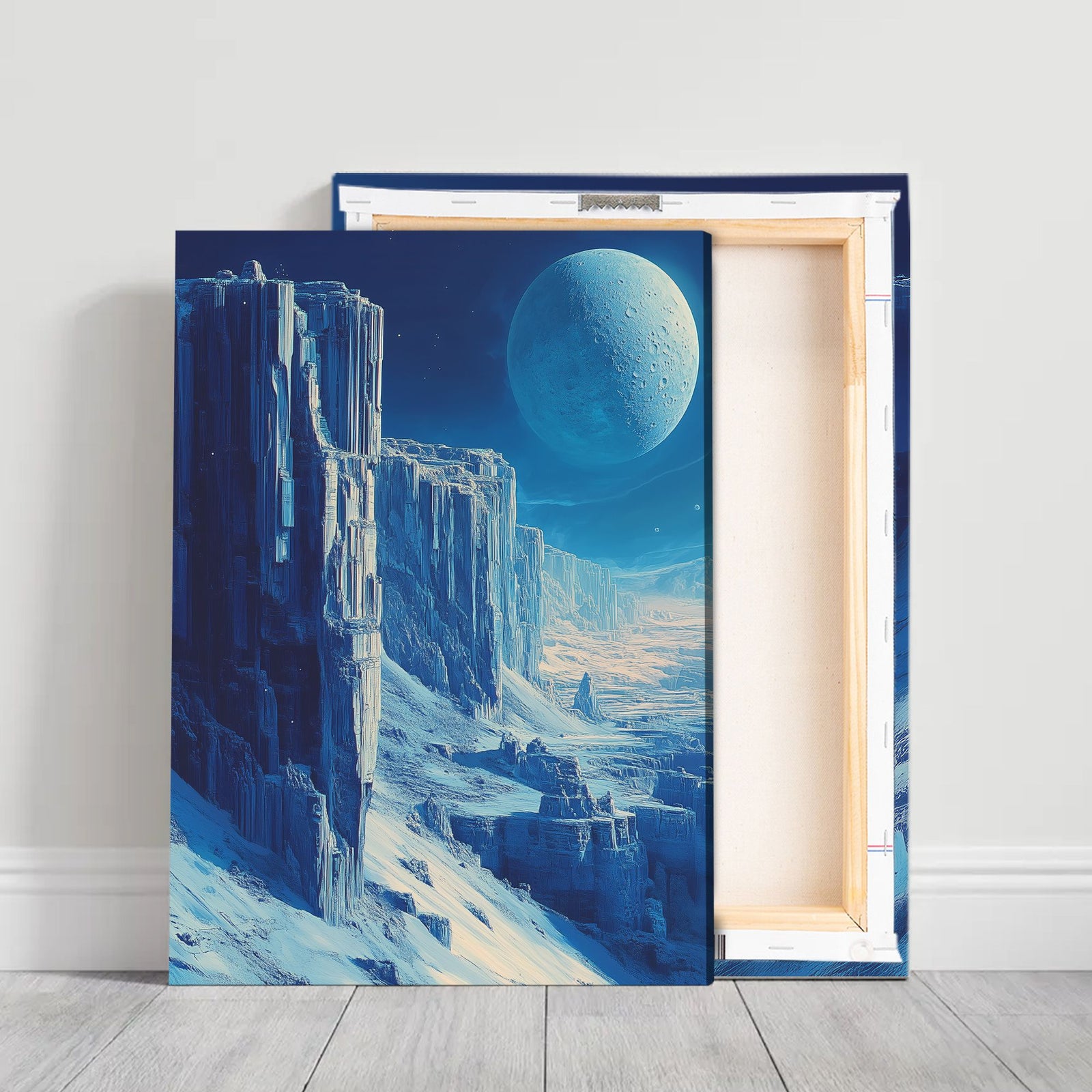 Lunar Horizon Landscape Abstract Canvas Wall Art for Living Room