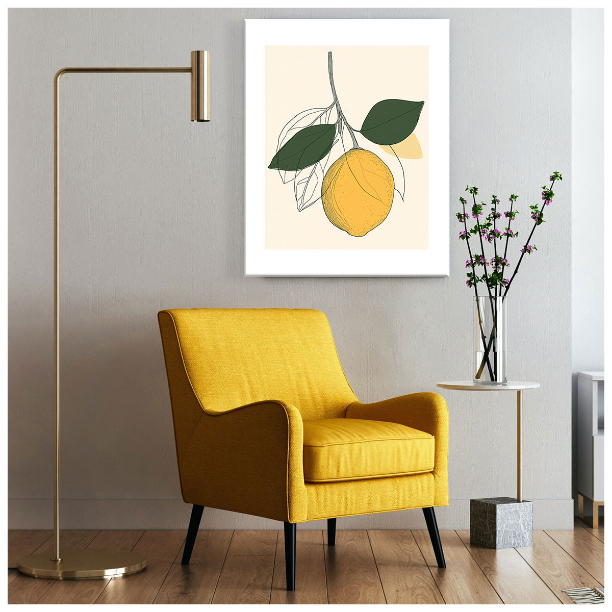 Summer Lemon Bliss Abstract Wall Art