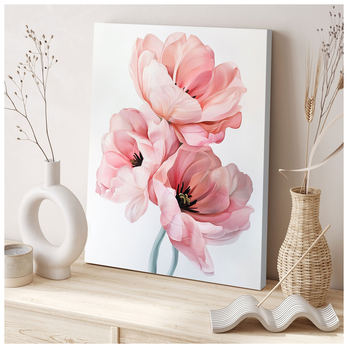 Pastel Tulip Minimalistic Flower Art