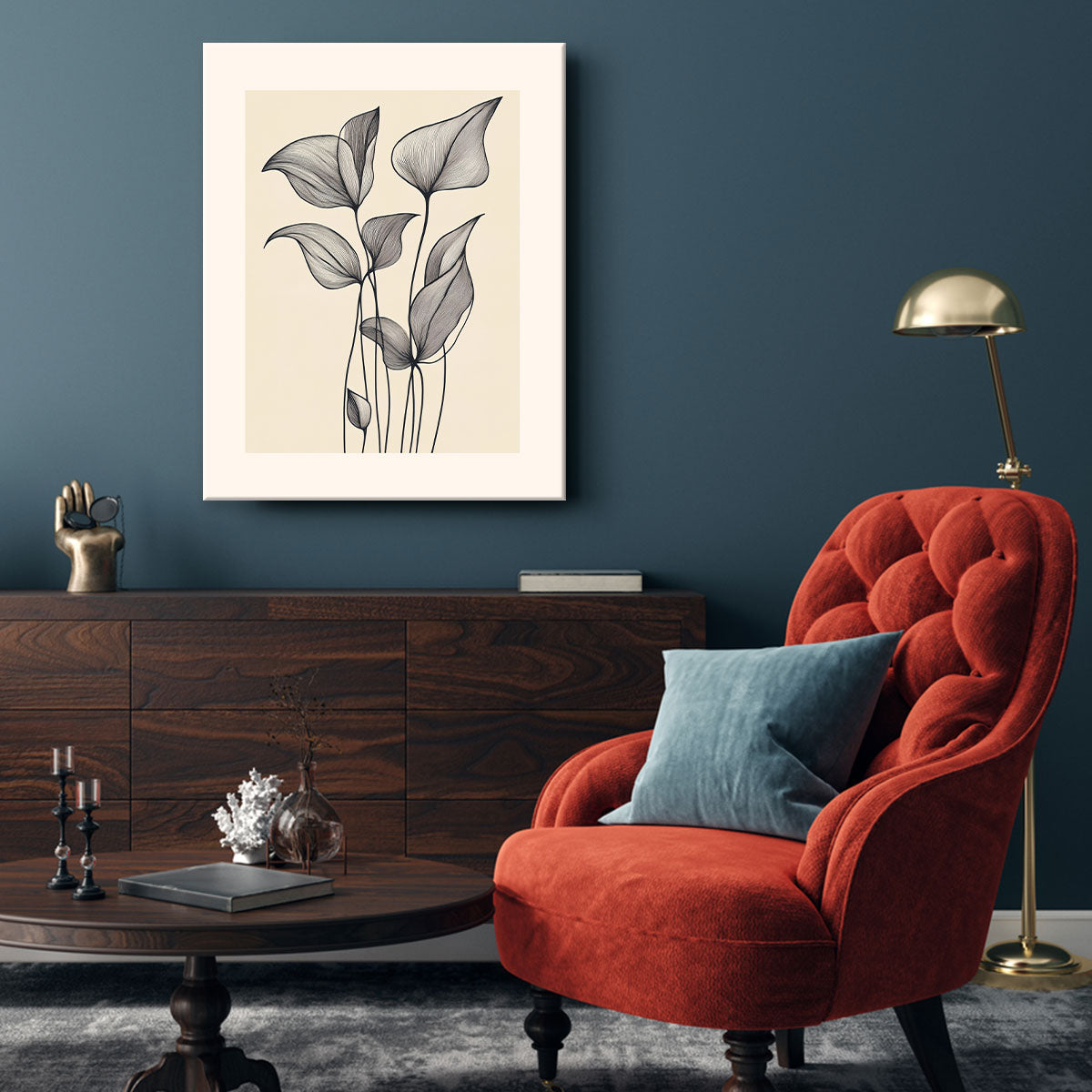 Foliage Line Abstract Wall Art
