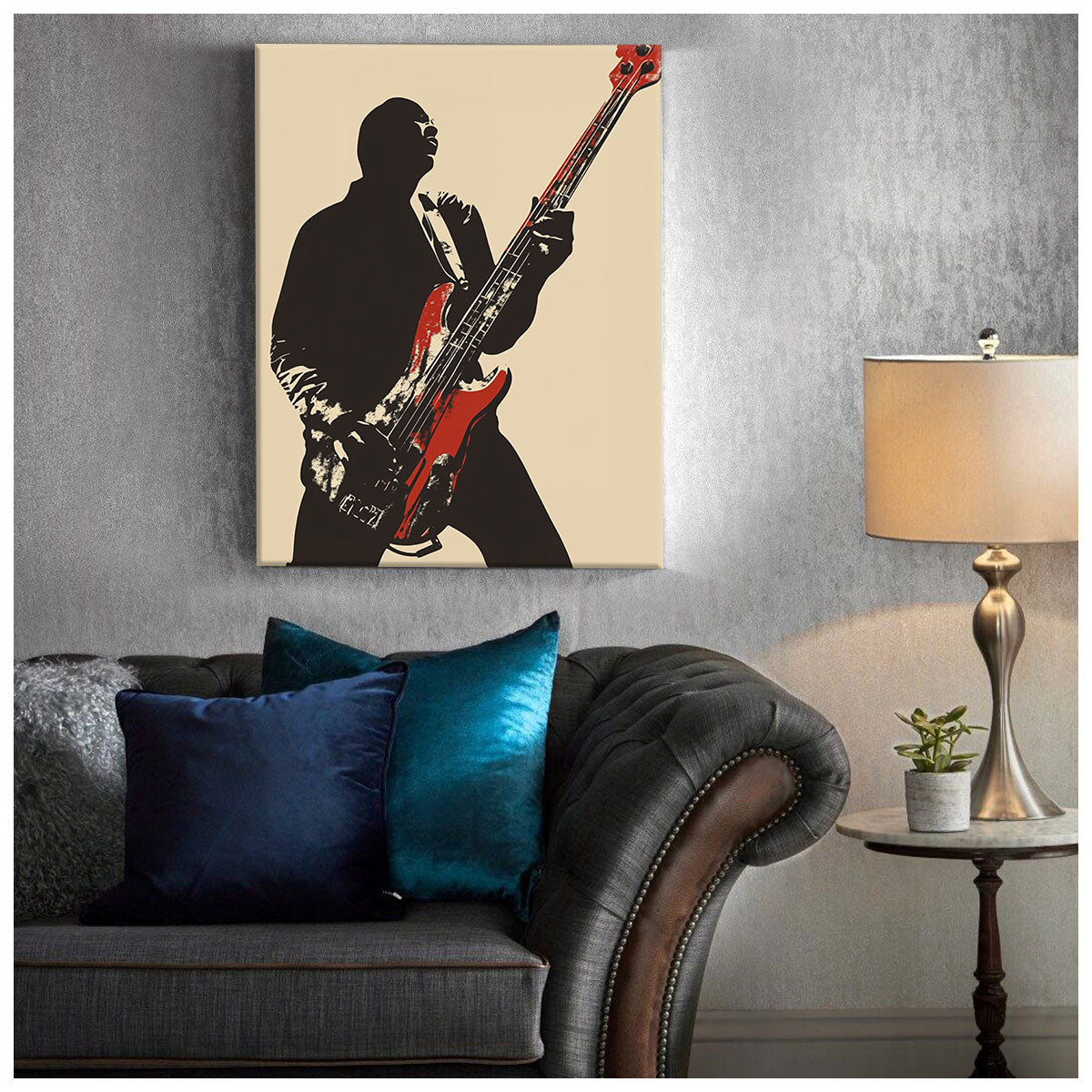 Bass Player Graphic Modern Wall Artwork