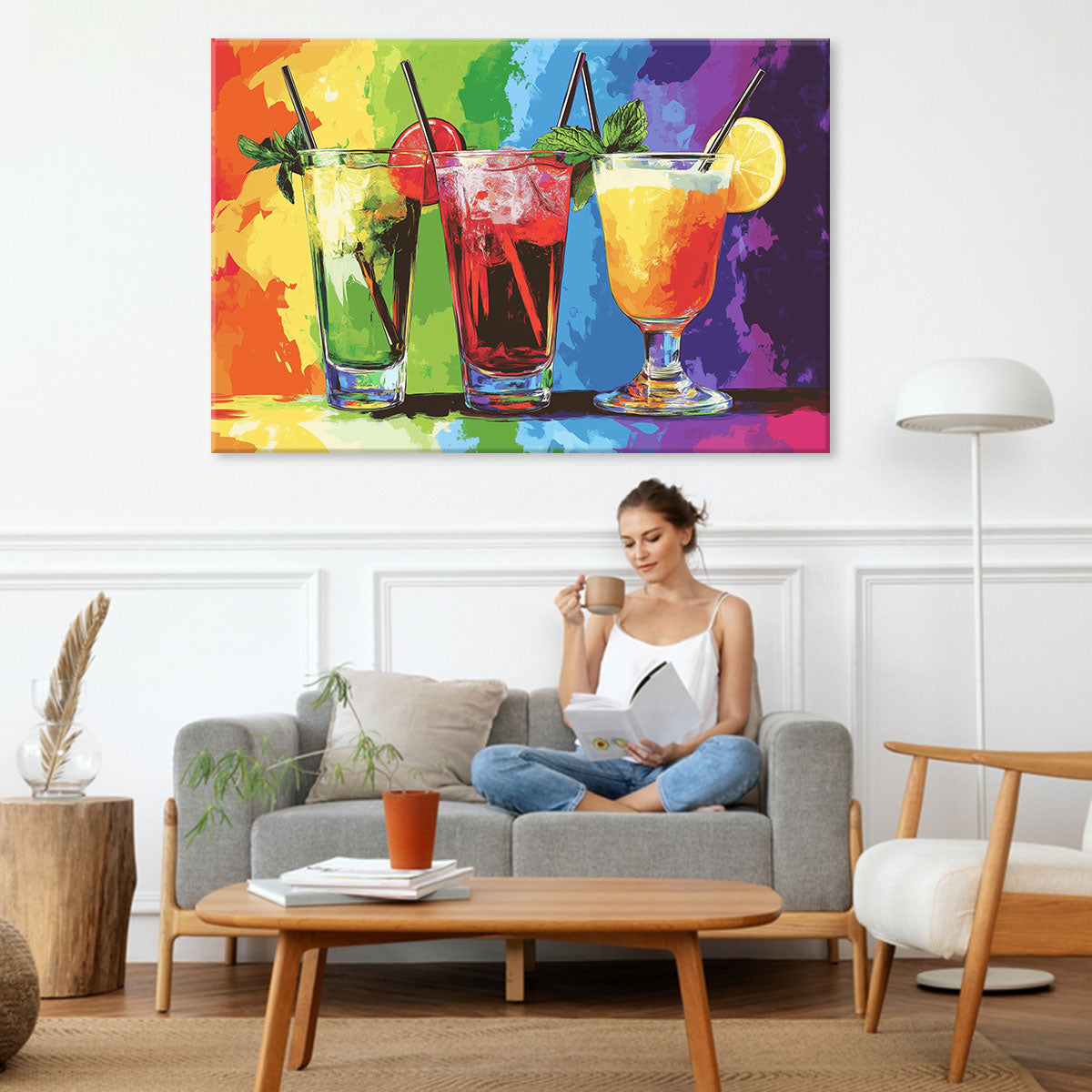 Pop Art Cocktails Party Canvas Print