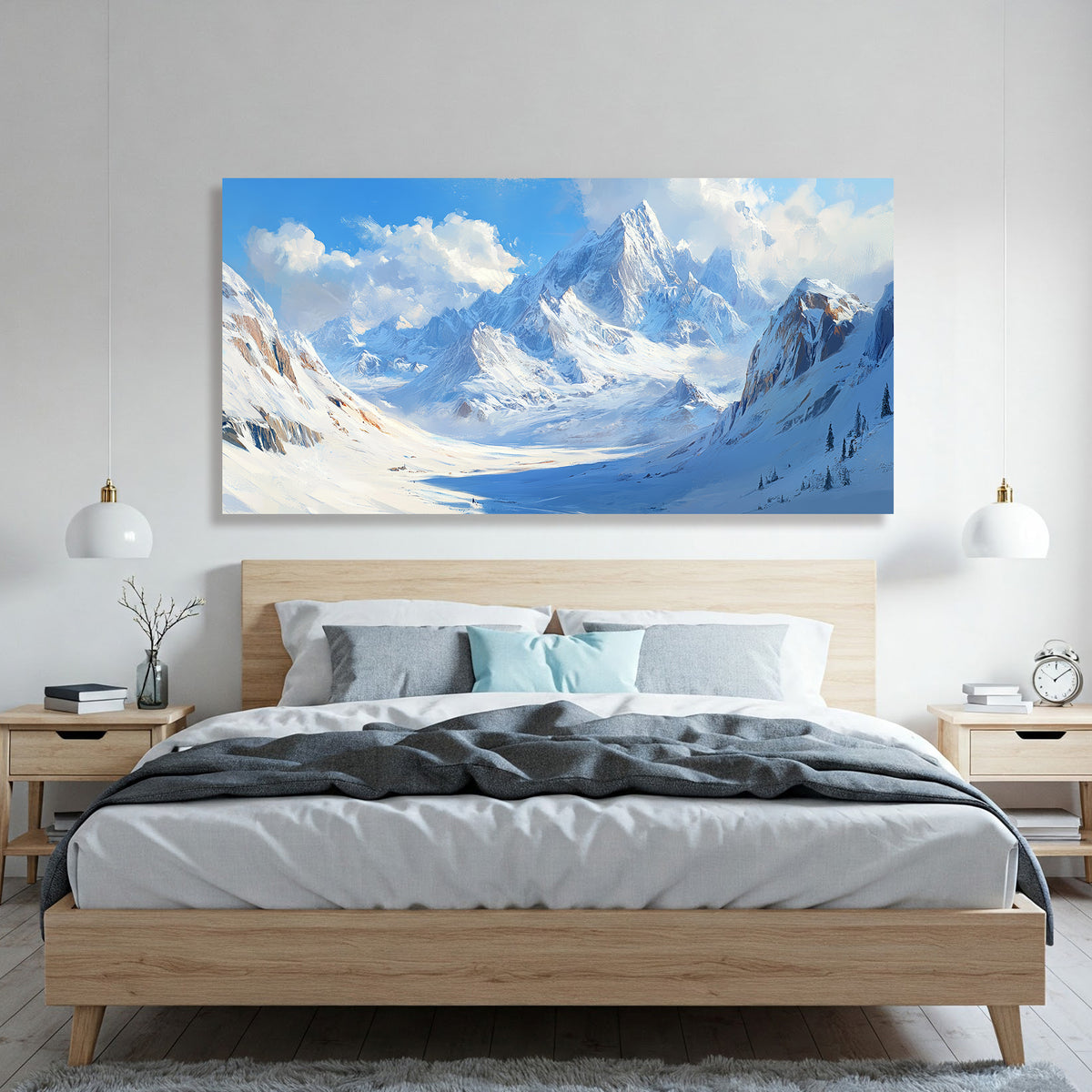 Snowy Mountains Modern Wall Artwork