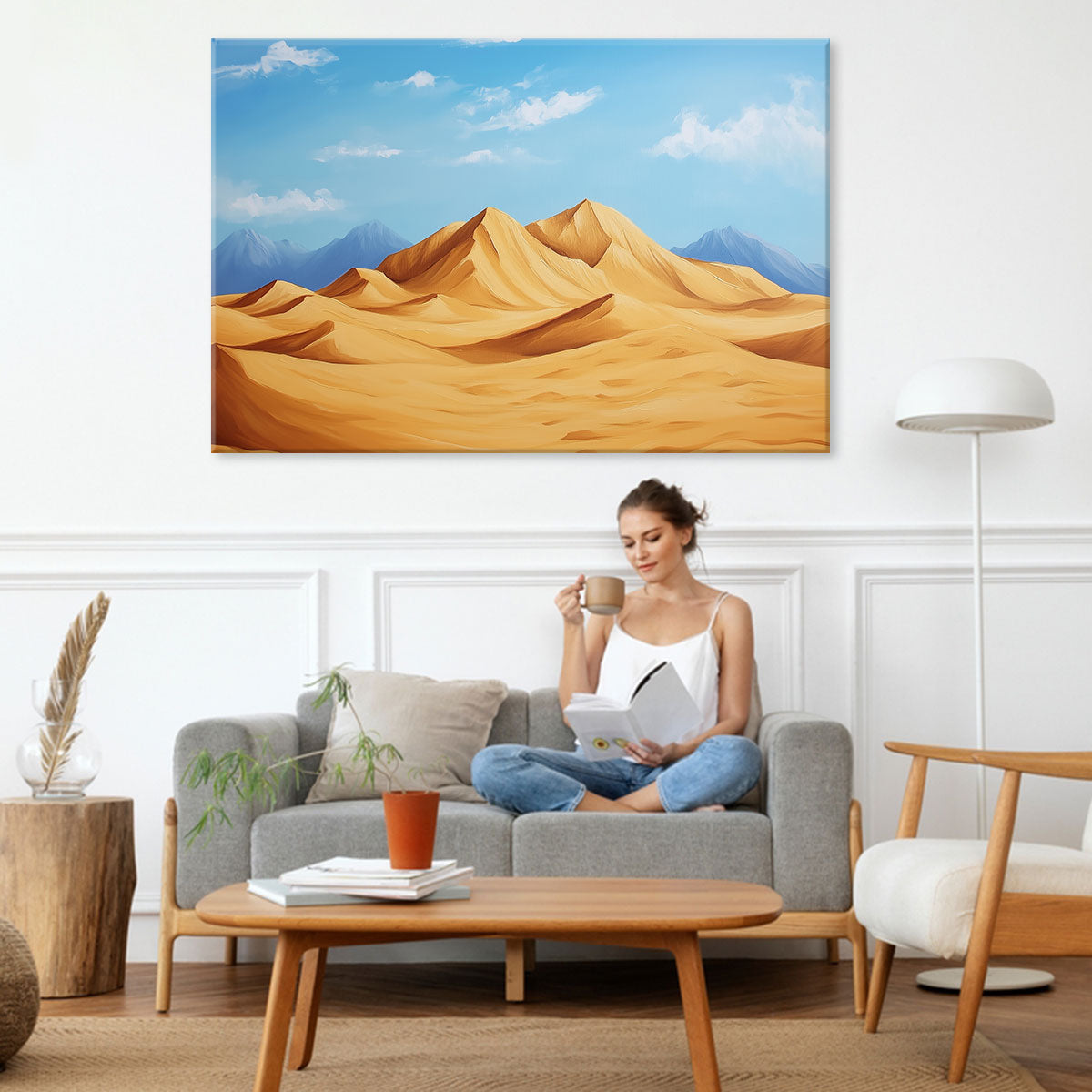 Simple Desert Painting Canvas Wall Ar