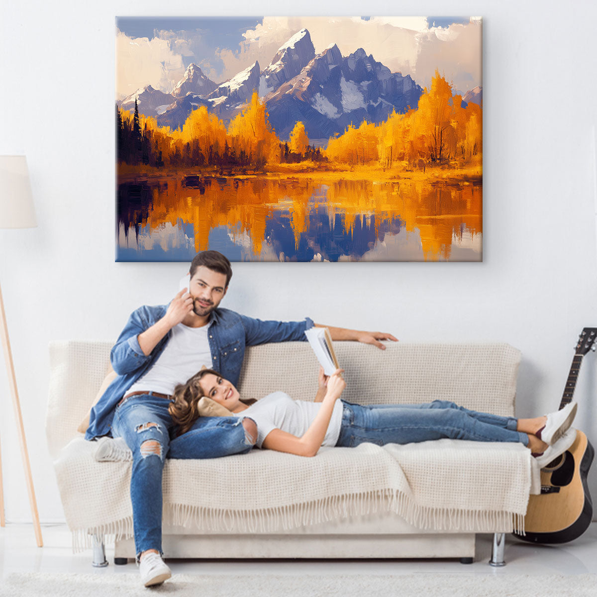 Autumn Mountain Wall Art Canvas Print
