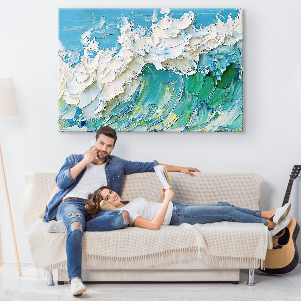 Dynamic Ocean Abstract Canvas Beach Wall Art