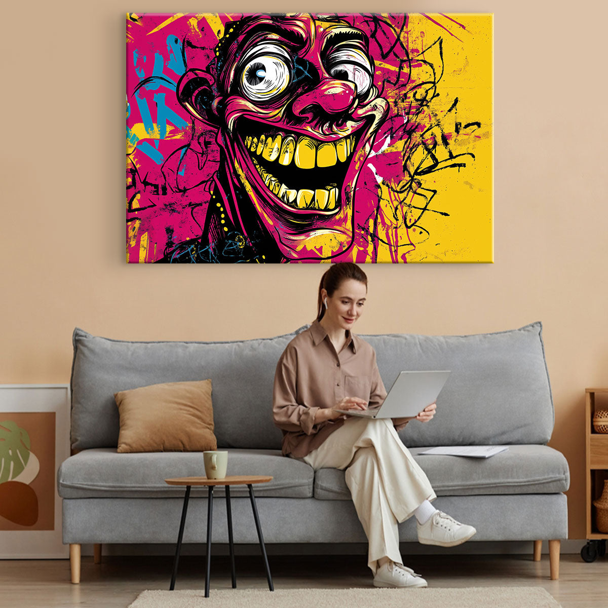 Psychedelic Laughter Burst Canvas Print
