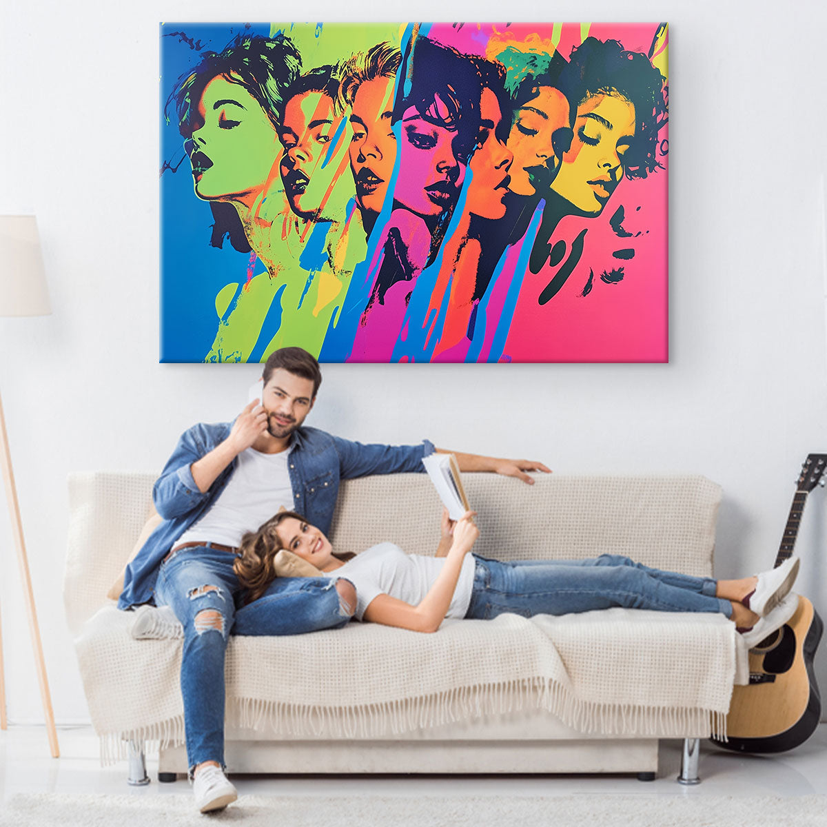 The Youngsters Pop Art Portrait Canvas Print.