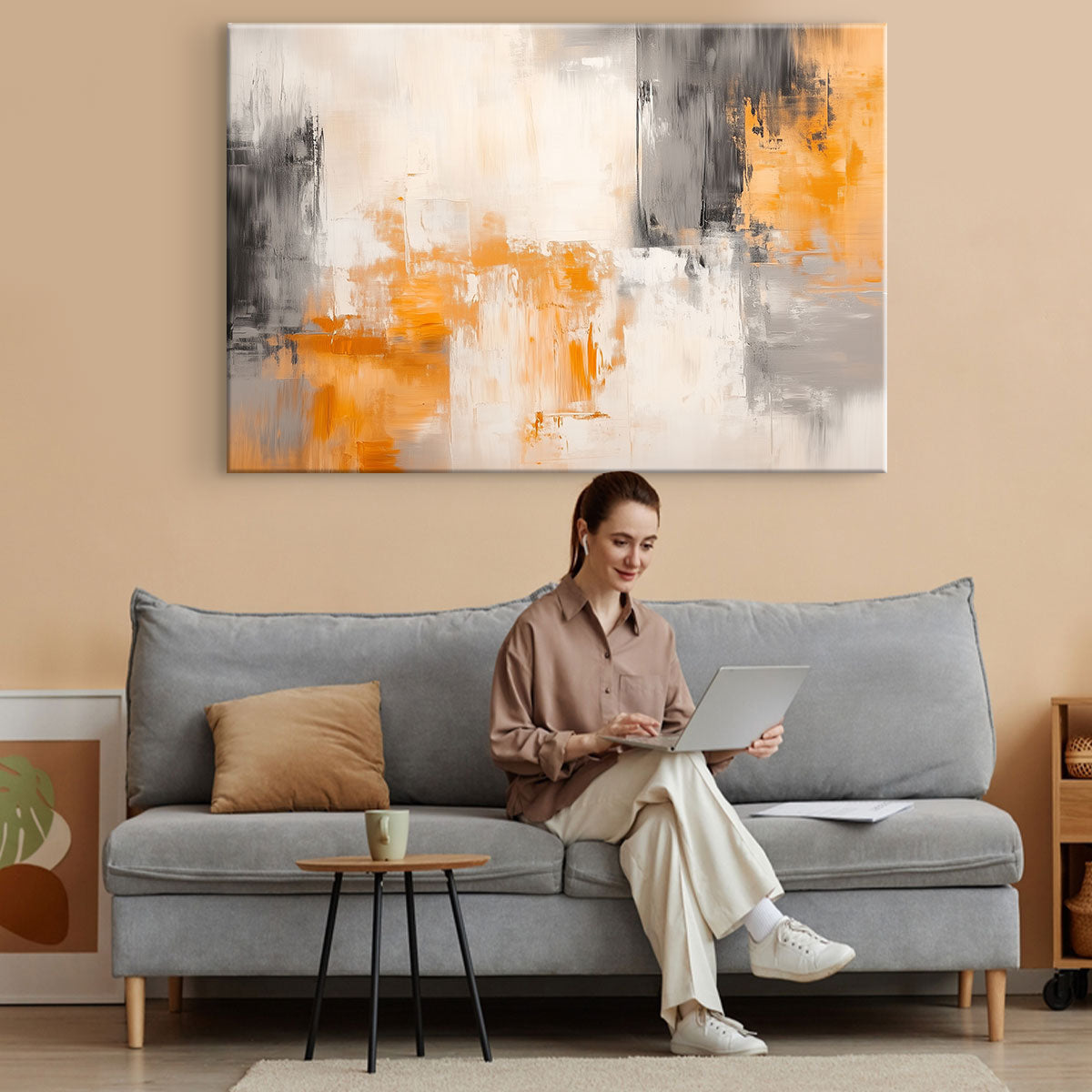 Earth Tones Abstract Brown And Beige Wall Art