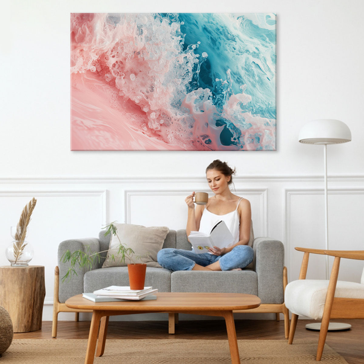 Fluid Waves Chromatic Abstract Beach Wall Art