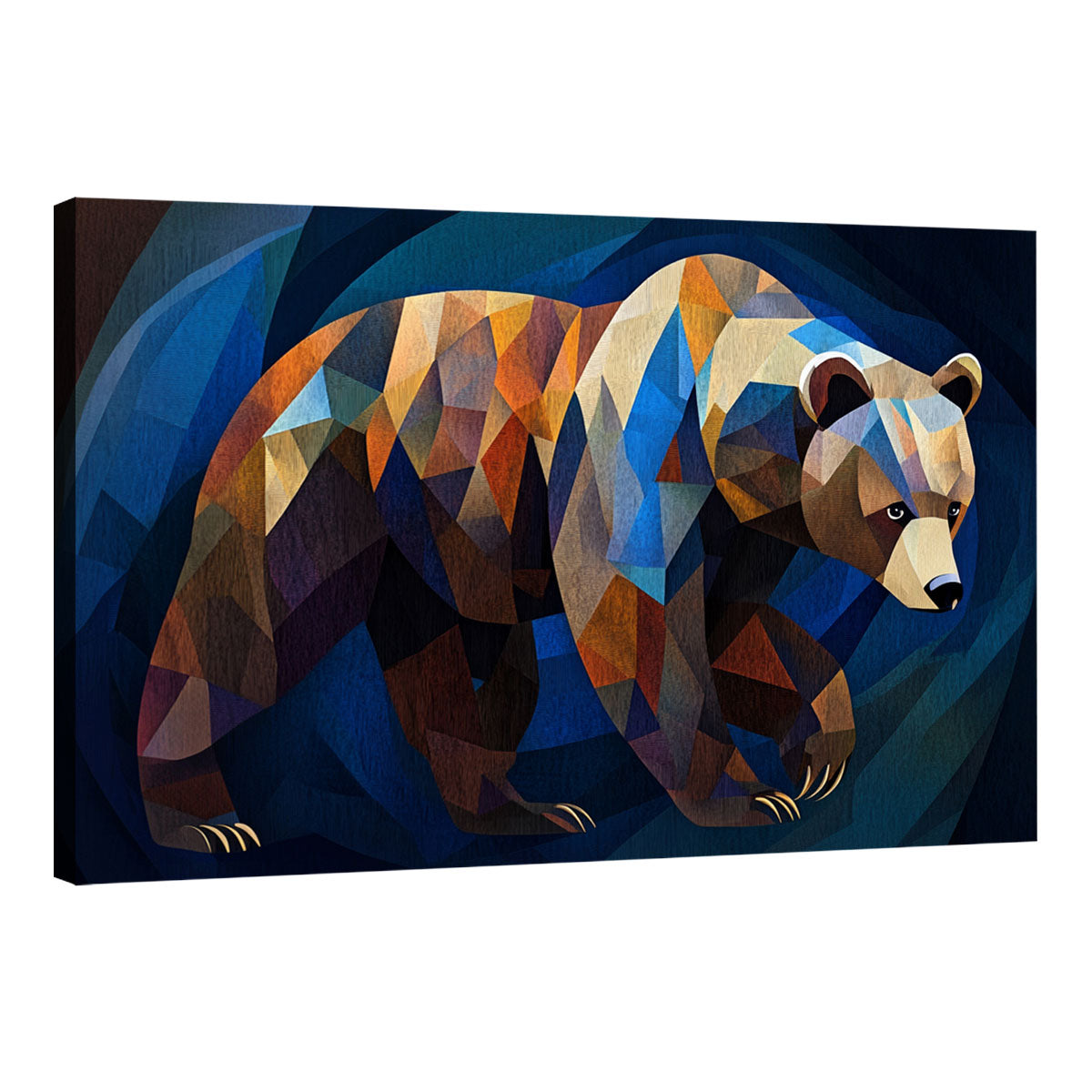 Modern Geometric Art Earthy Toned Bear