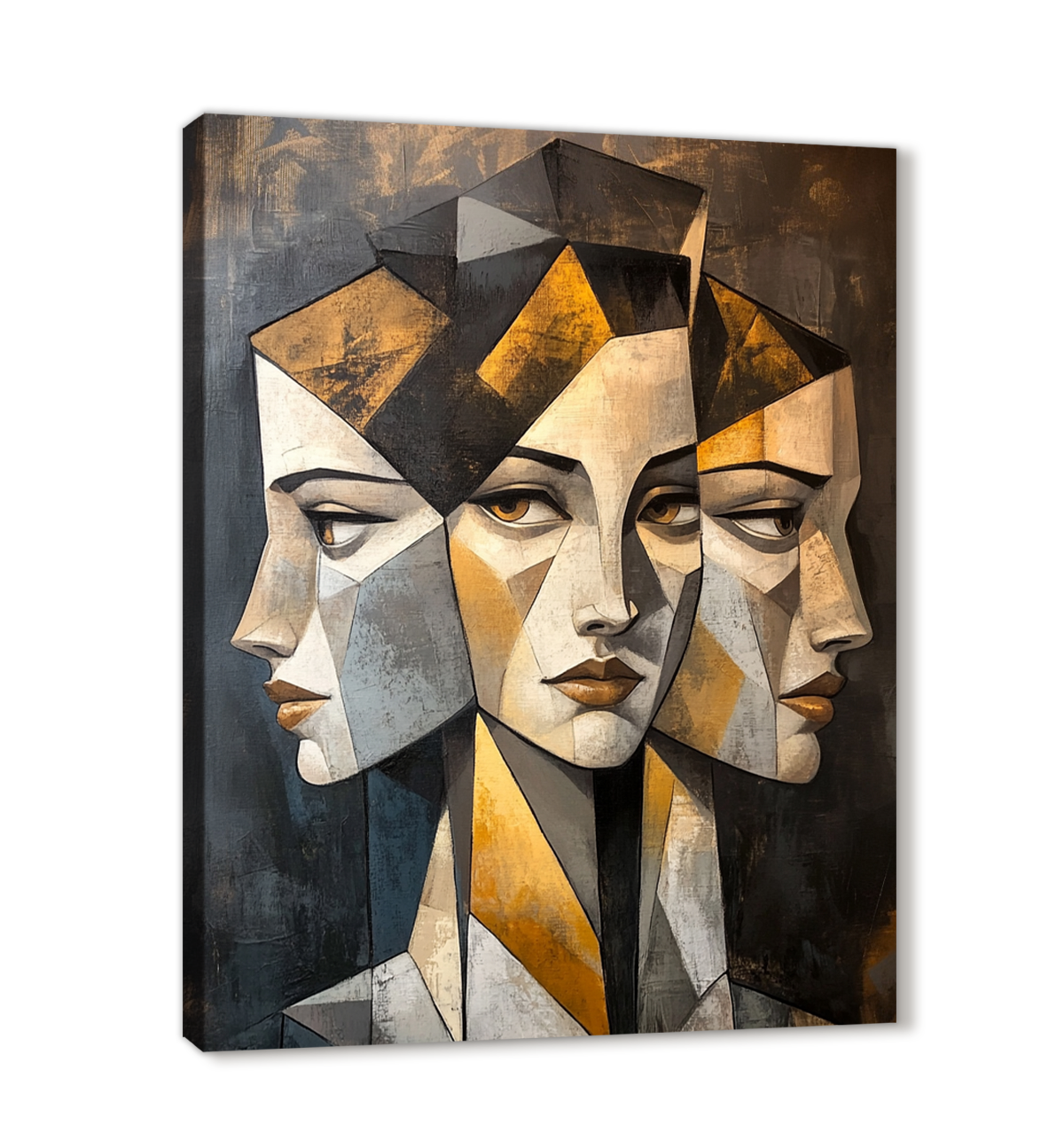 Reflections of Thought Abstract Portraiture Canvas Wall Art