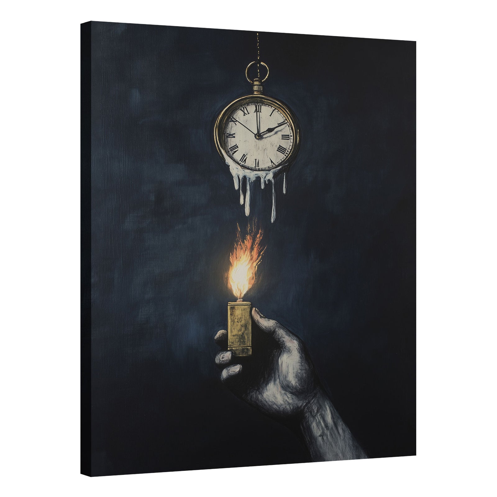 Clock Surreal Mixed-Media Canvas Wall Art