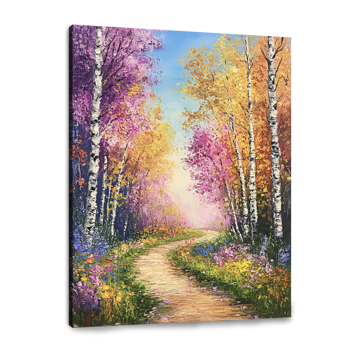 Golden Autumn Abstract Floral Canvas Print for Living Room