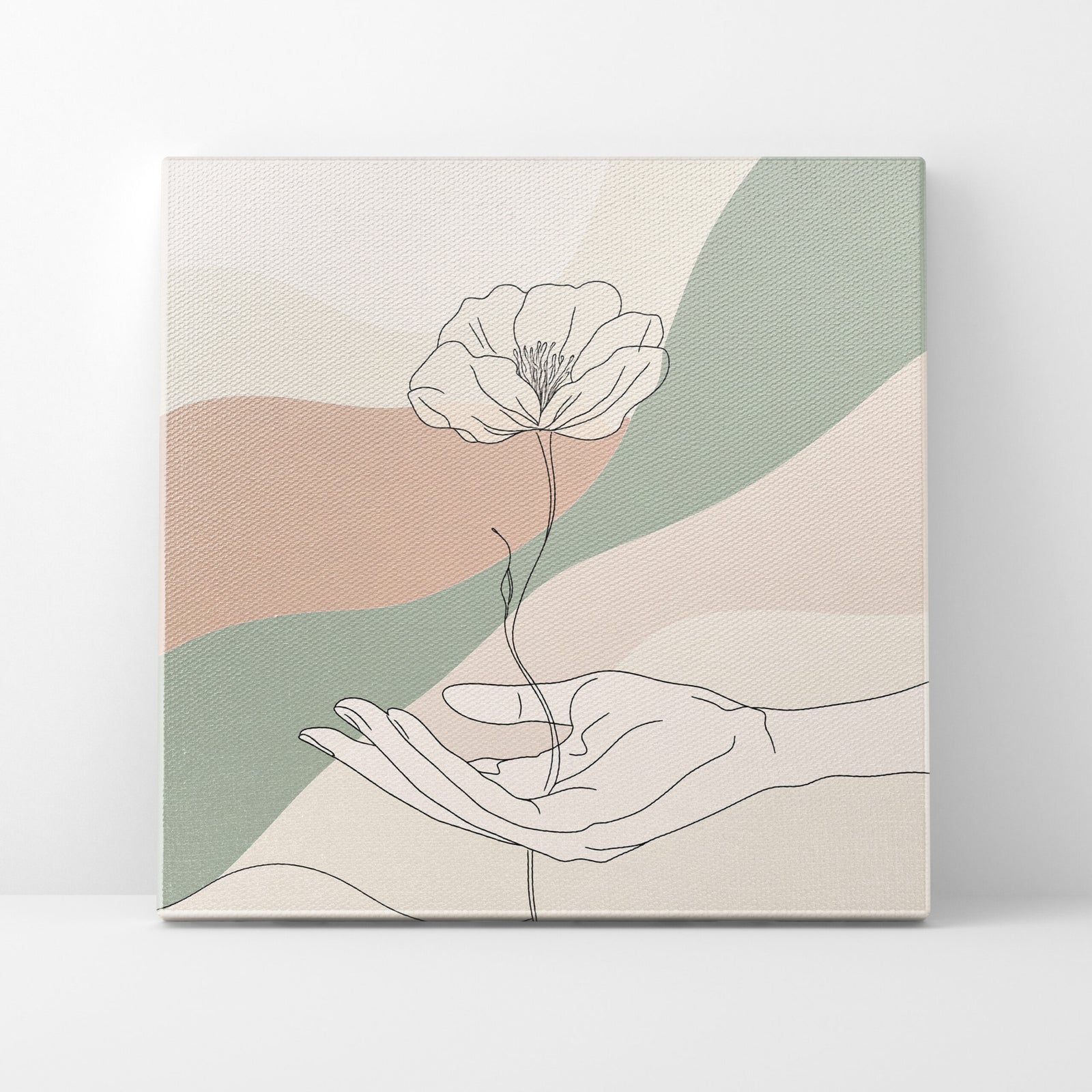 Gentle Touch Minimalist Line Art Canvas Print