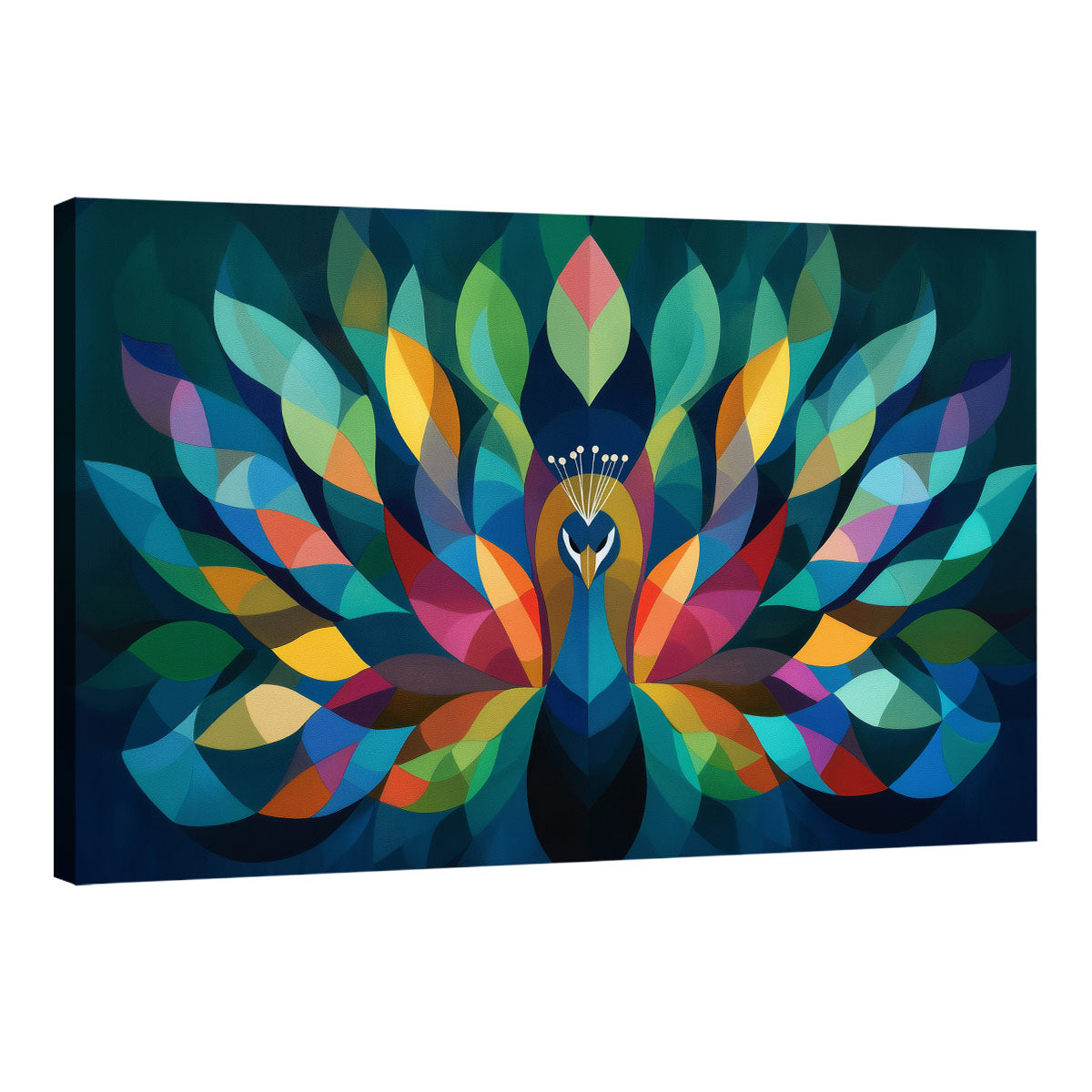 Geometric Art Peacock Abstract Canvas Print