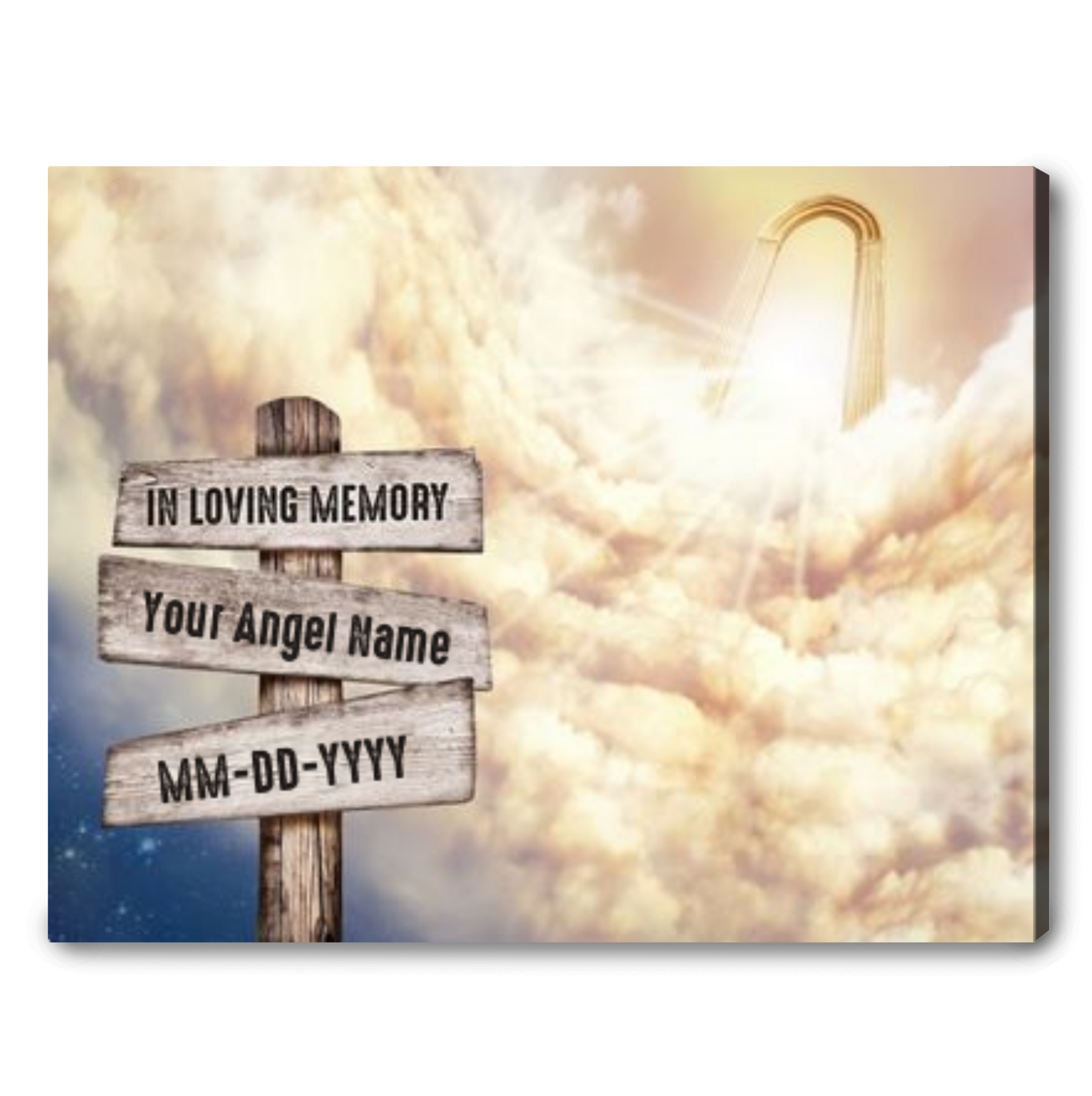 Personalized Sympathy Gift In Memory Of Loved One In Heaven Canvas 