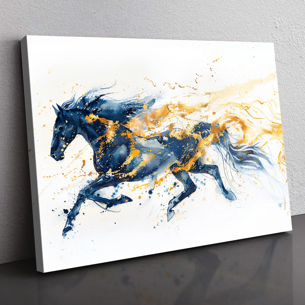 Abstract Running Horse Canvas Wall Art Modern Equestrian Decor Gift For Horse Lovers