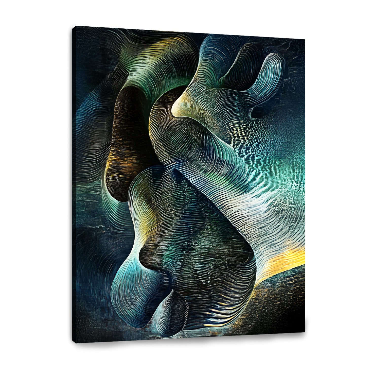 Fluid Motion Contemporary Abstract Canvas Wall Art for Living Room