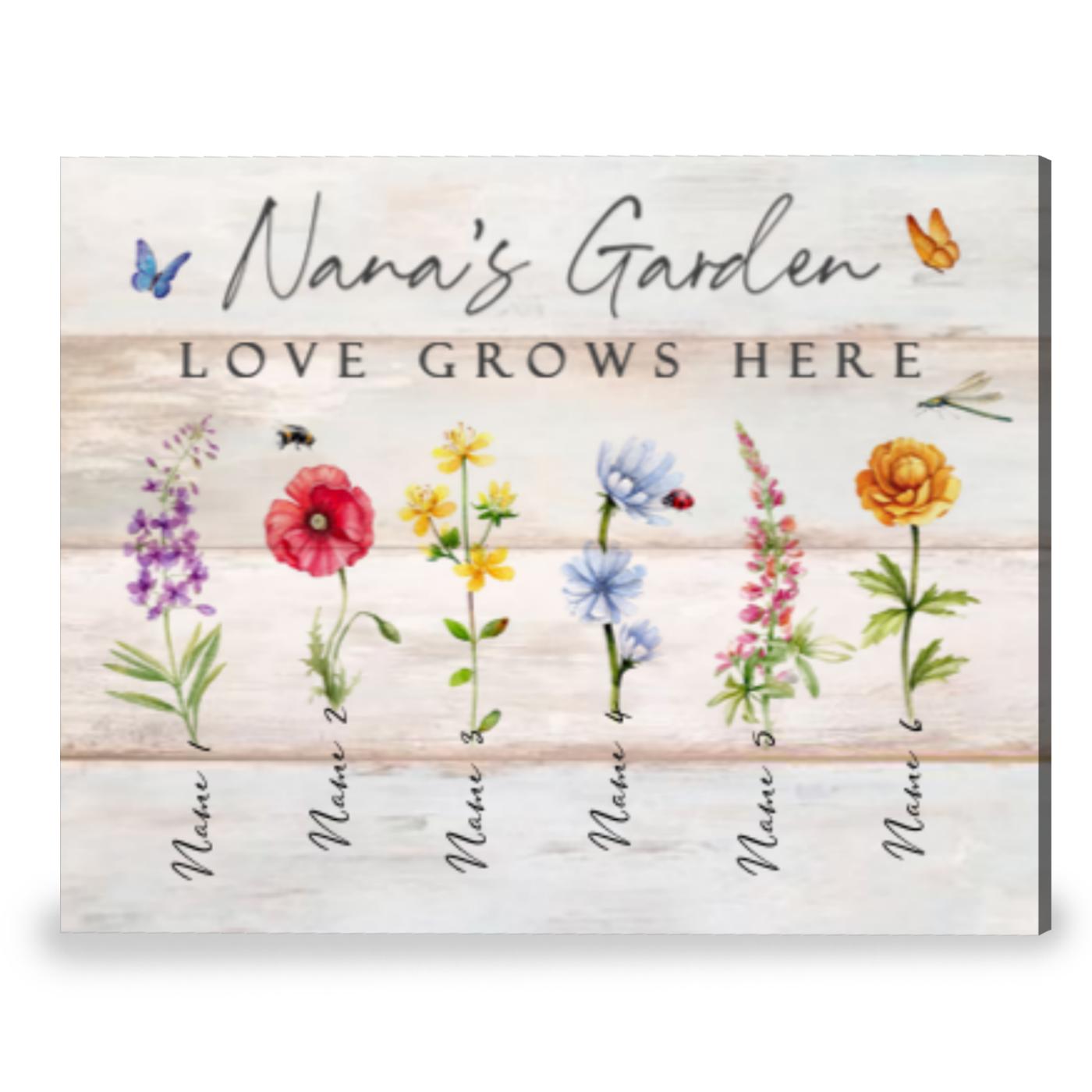 Personalized Gift For Grandma On Mother's Day Nana's Garden Canvas Print