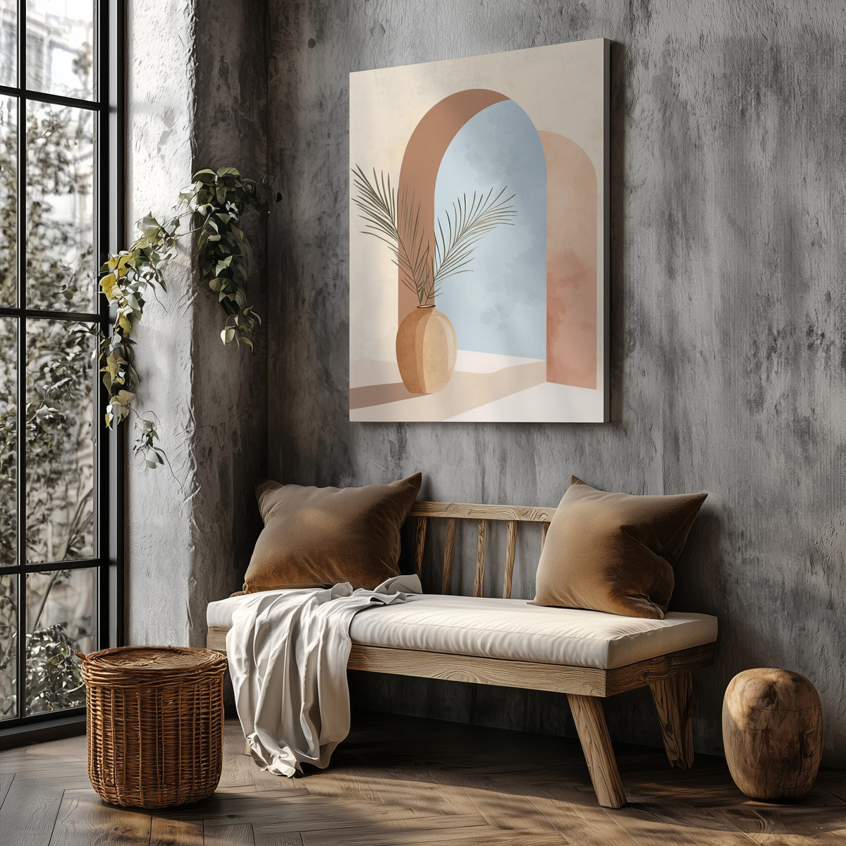 Boho Archway Minimalist Canvas Wall Art
