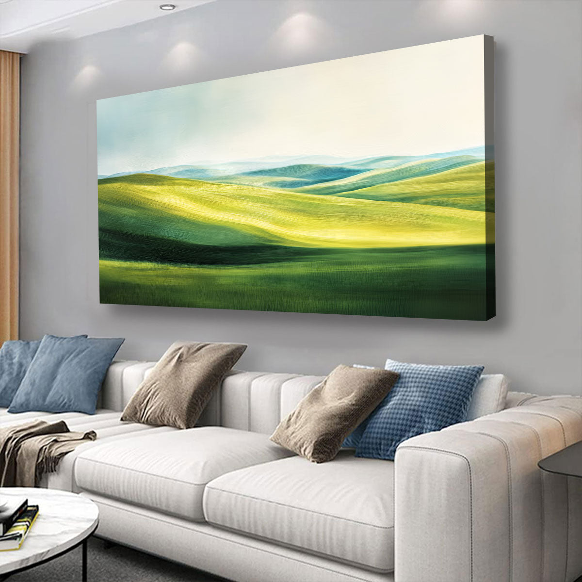 Abstract Green Landscape Misty Nature Artwork