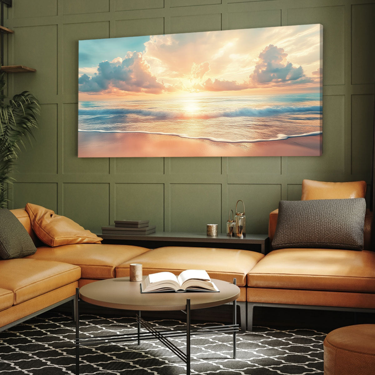 Peaceful Horizon Glow Beach Wall Art