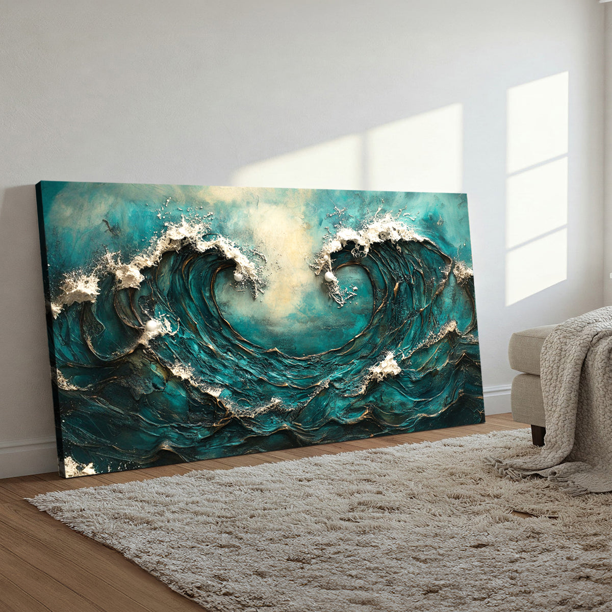 Tidal Embrace Landscape Abstract Canvas Wall Art