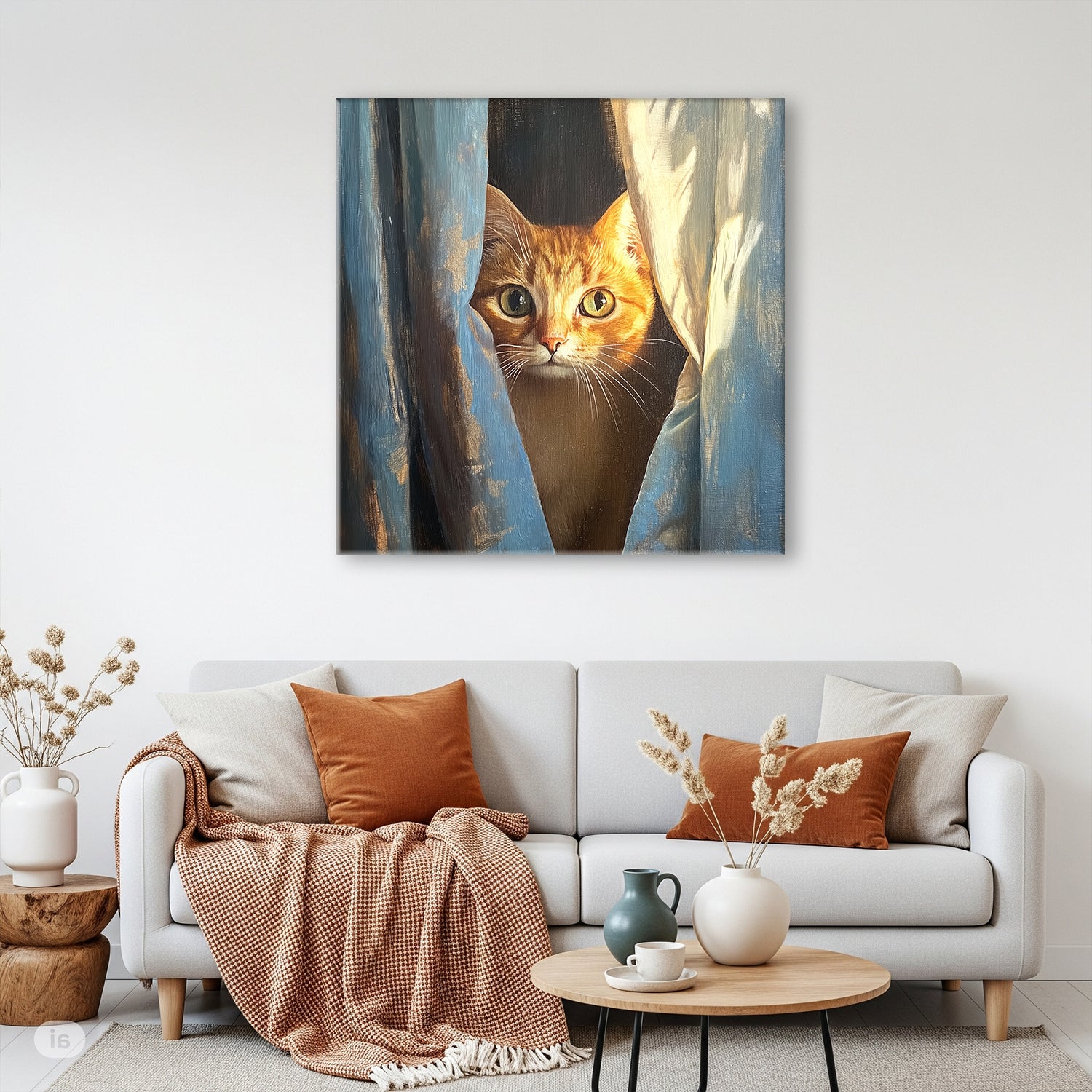 Cat at Window - Fine Art Oil Style Canvas Wall Art