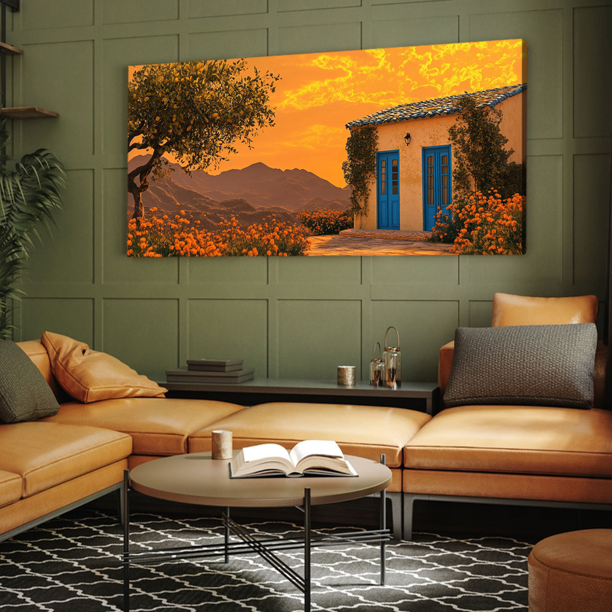 Quaint Villa Mediterranean Art Canvas Print
