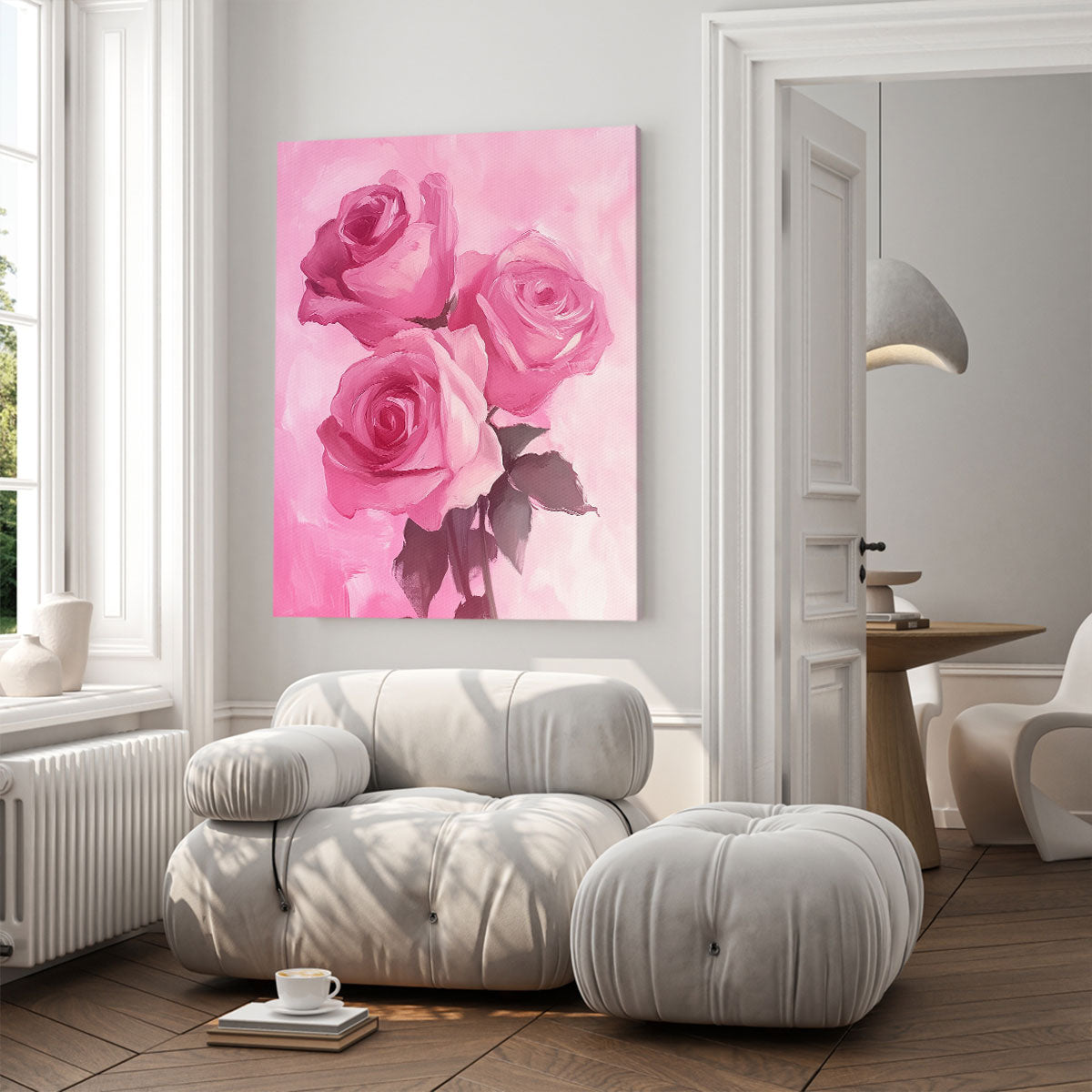 Roses Painting Canvas Fine Arts Print