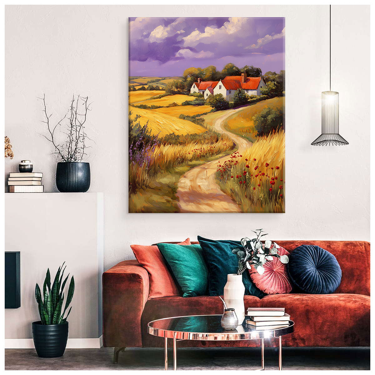 Farmhouse Landscape Canvas Fine Arts Print