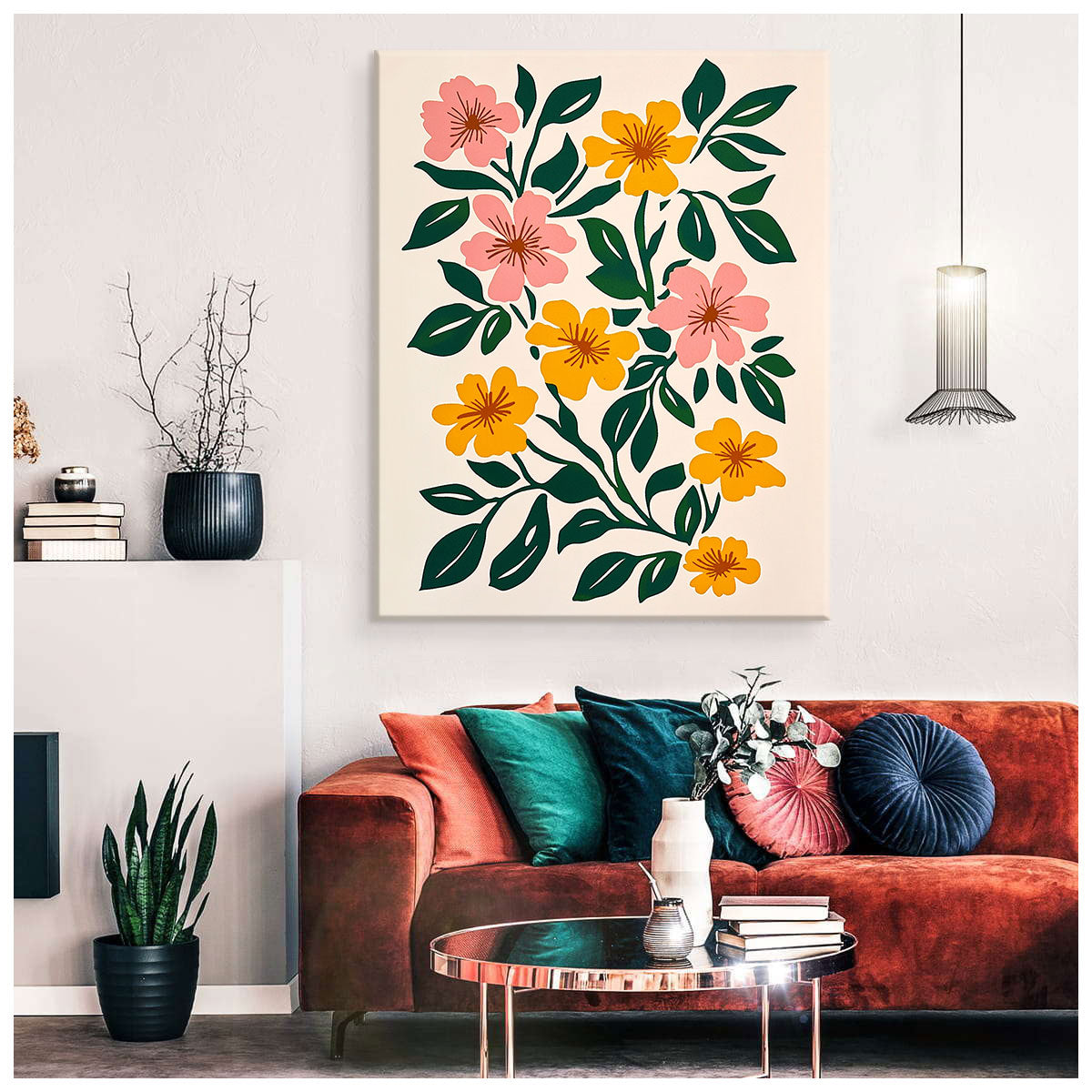 Flower Arrangement Canvas Boho Wall Decor
