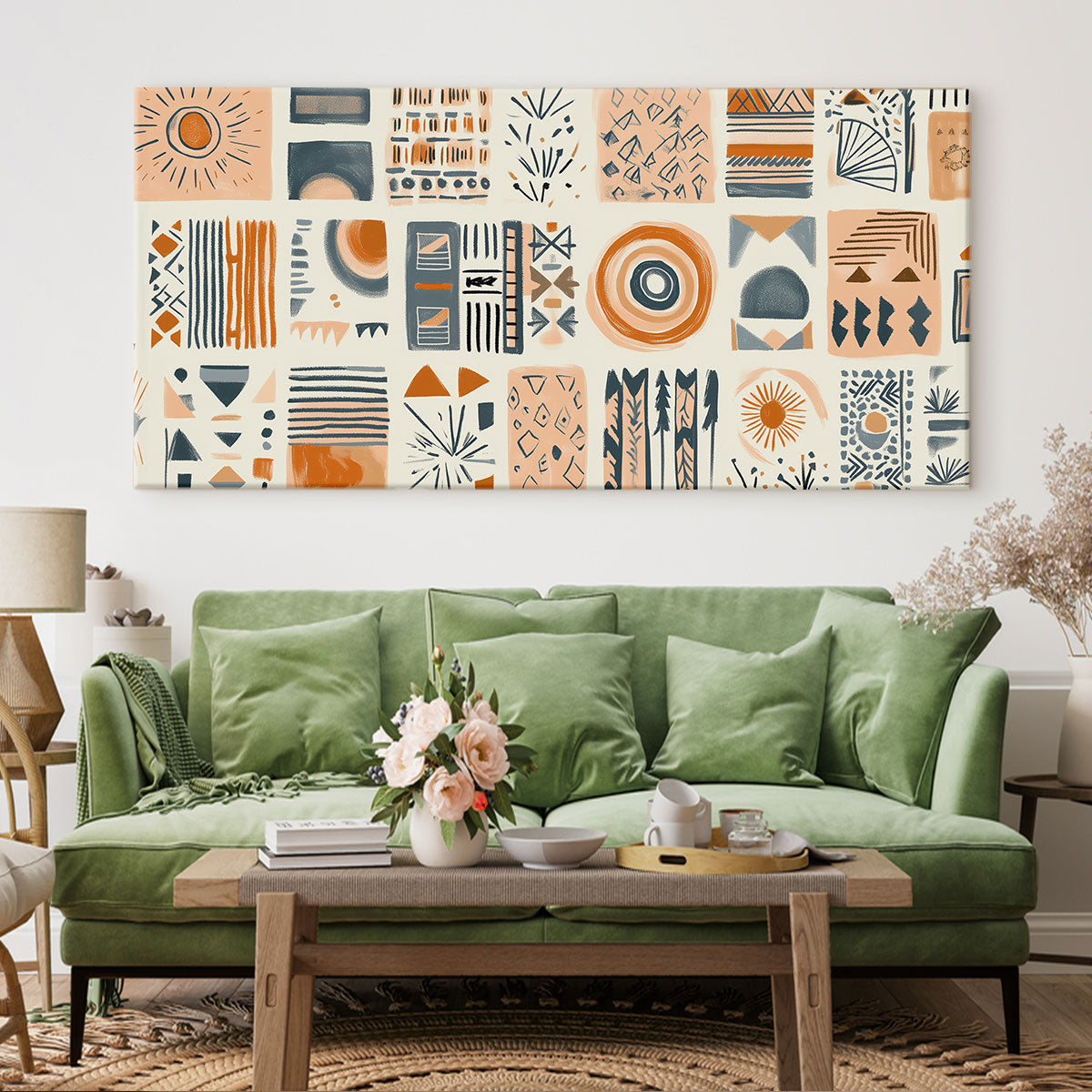 Chromatic Block Shapes Boho Wall Decor