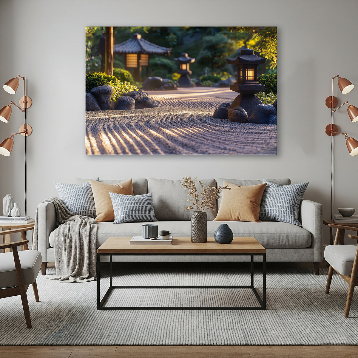Japanese Zen Garden Minimalist Canvas Wall Art Decor