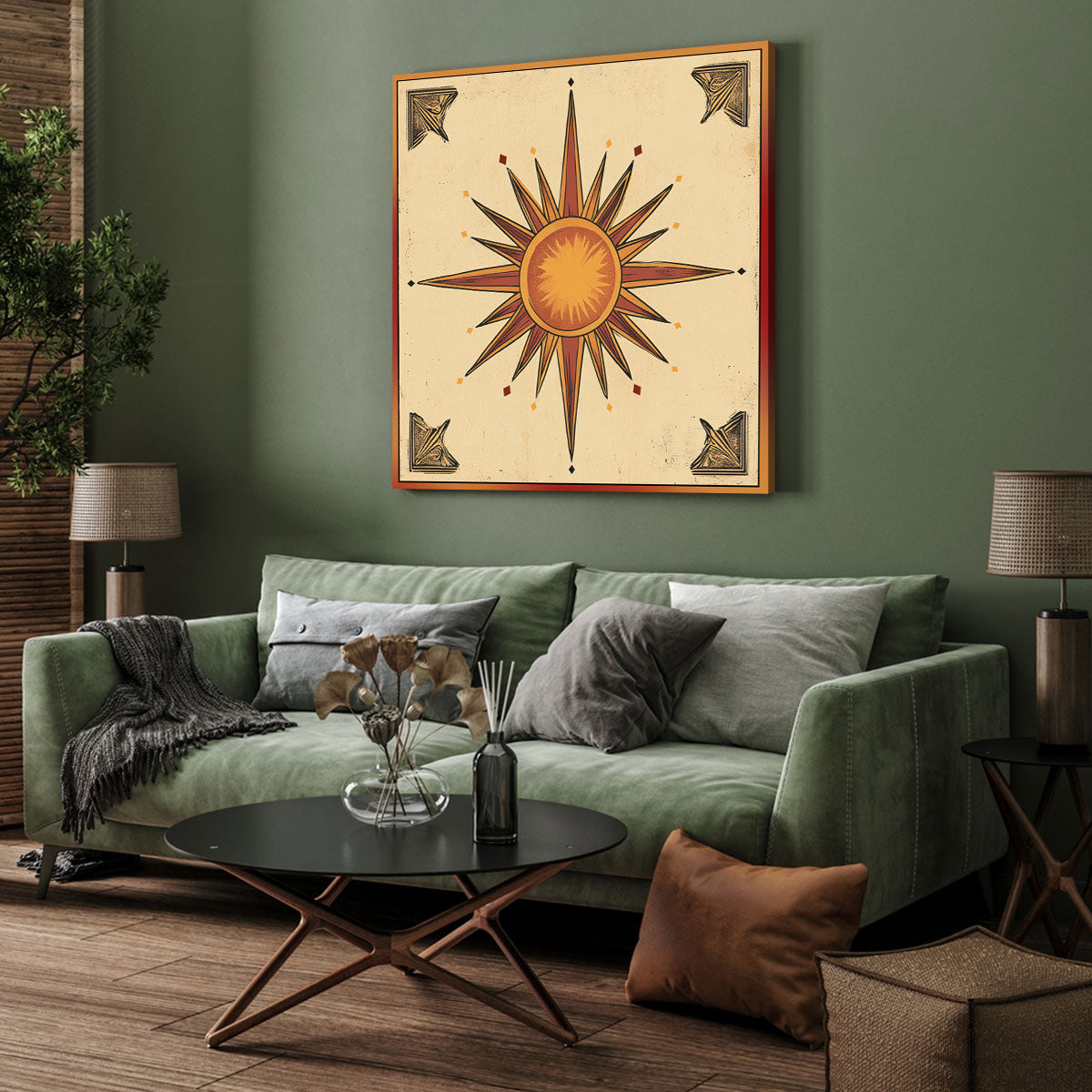 Ornate Compass Rose Boho Wall Decor