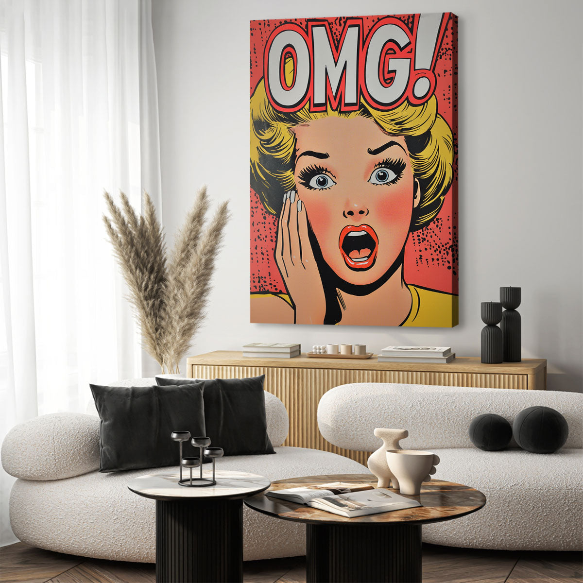 Pop Art Woman Wall Art Comic Style Portrait