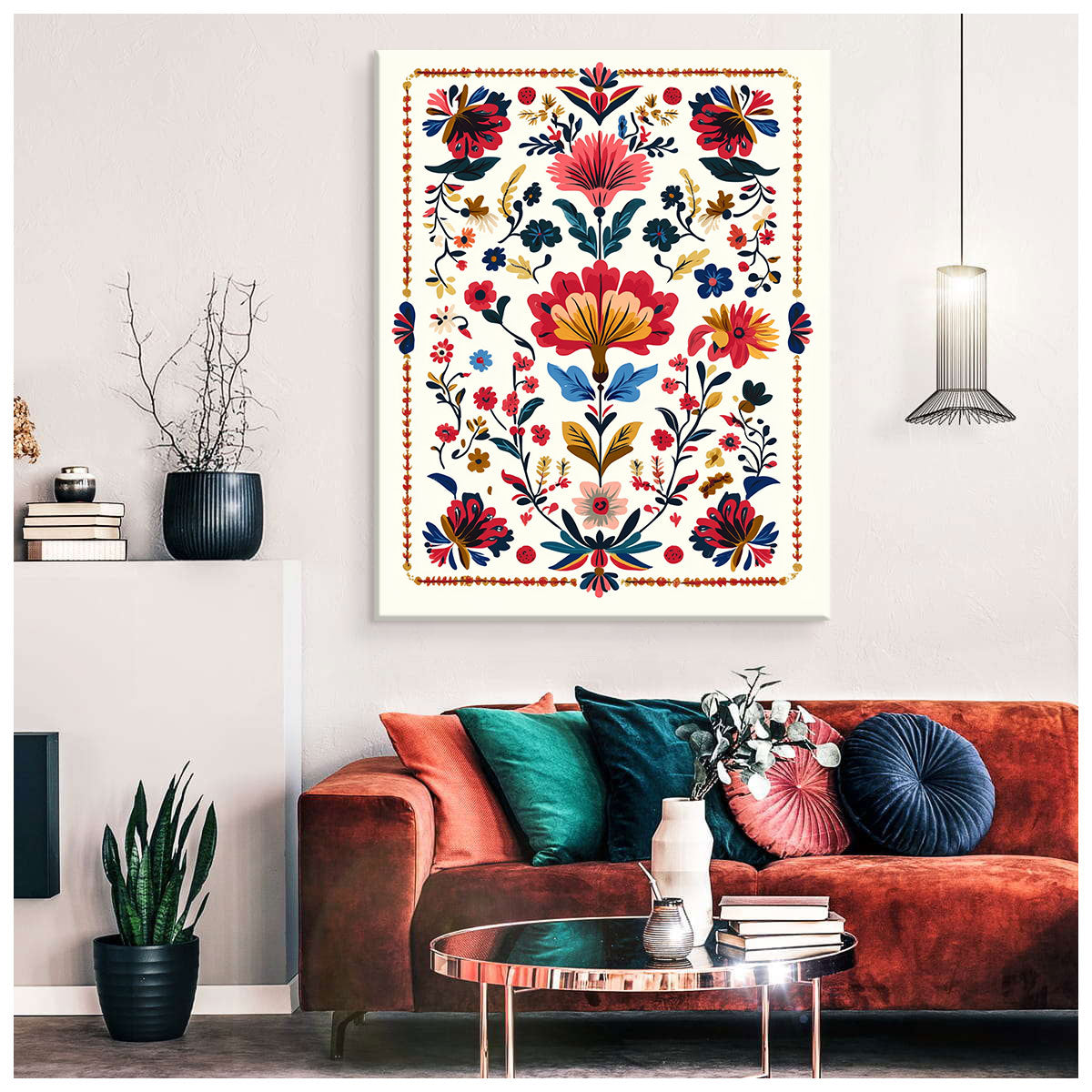 Vibrant Floral Pattern Boho Wall Decor