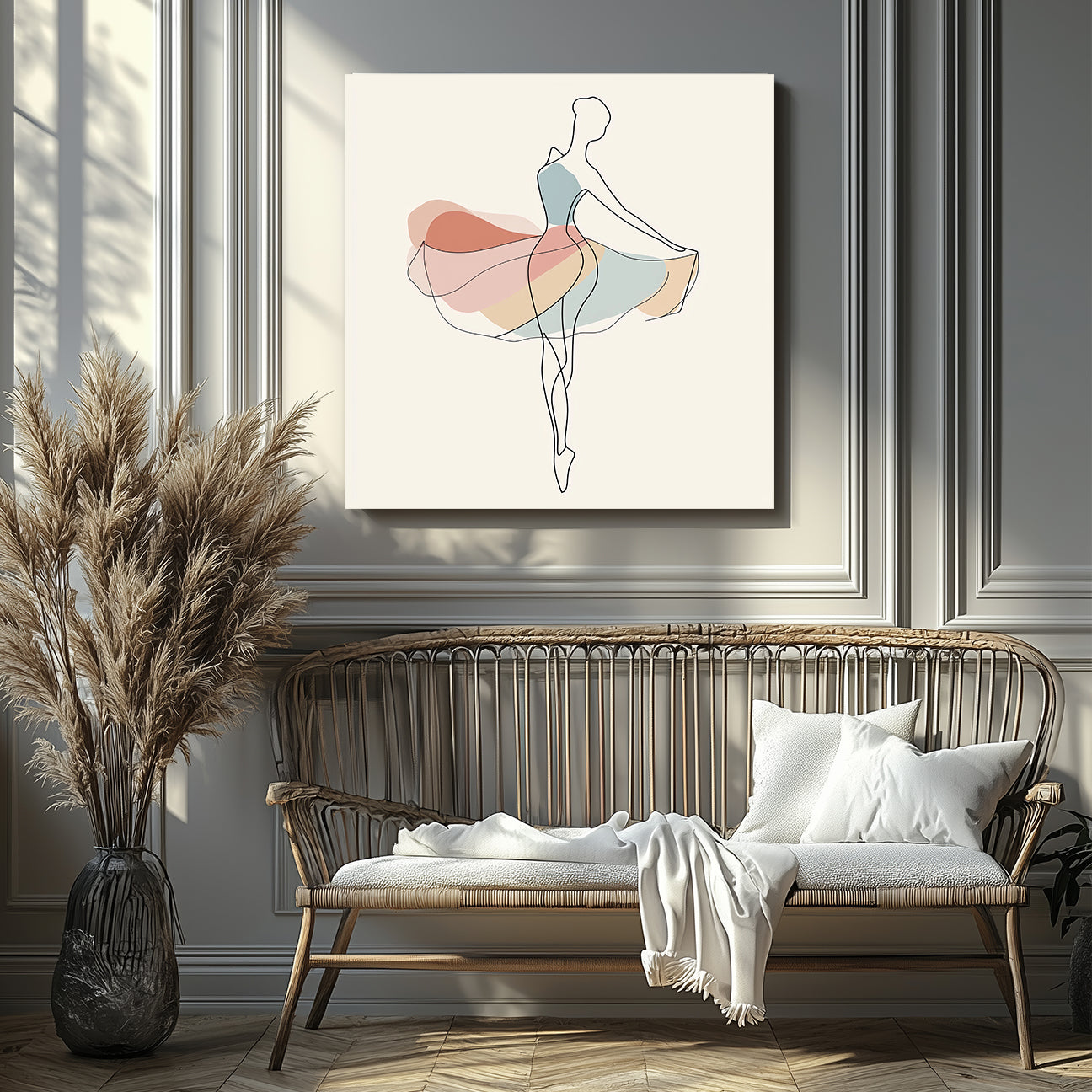Ballet Dress Minimalist Canvas Wall Art
