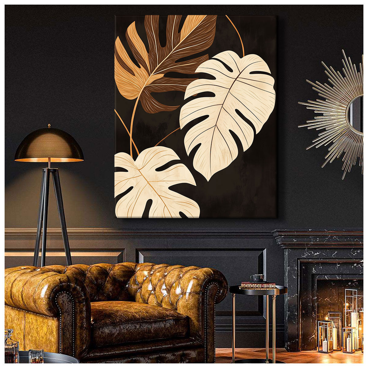 Monstera Leaf Design Canvas Boho Wall Decor