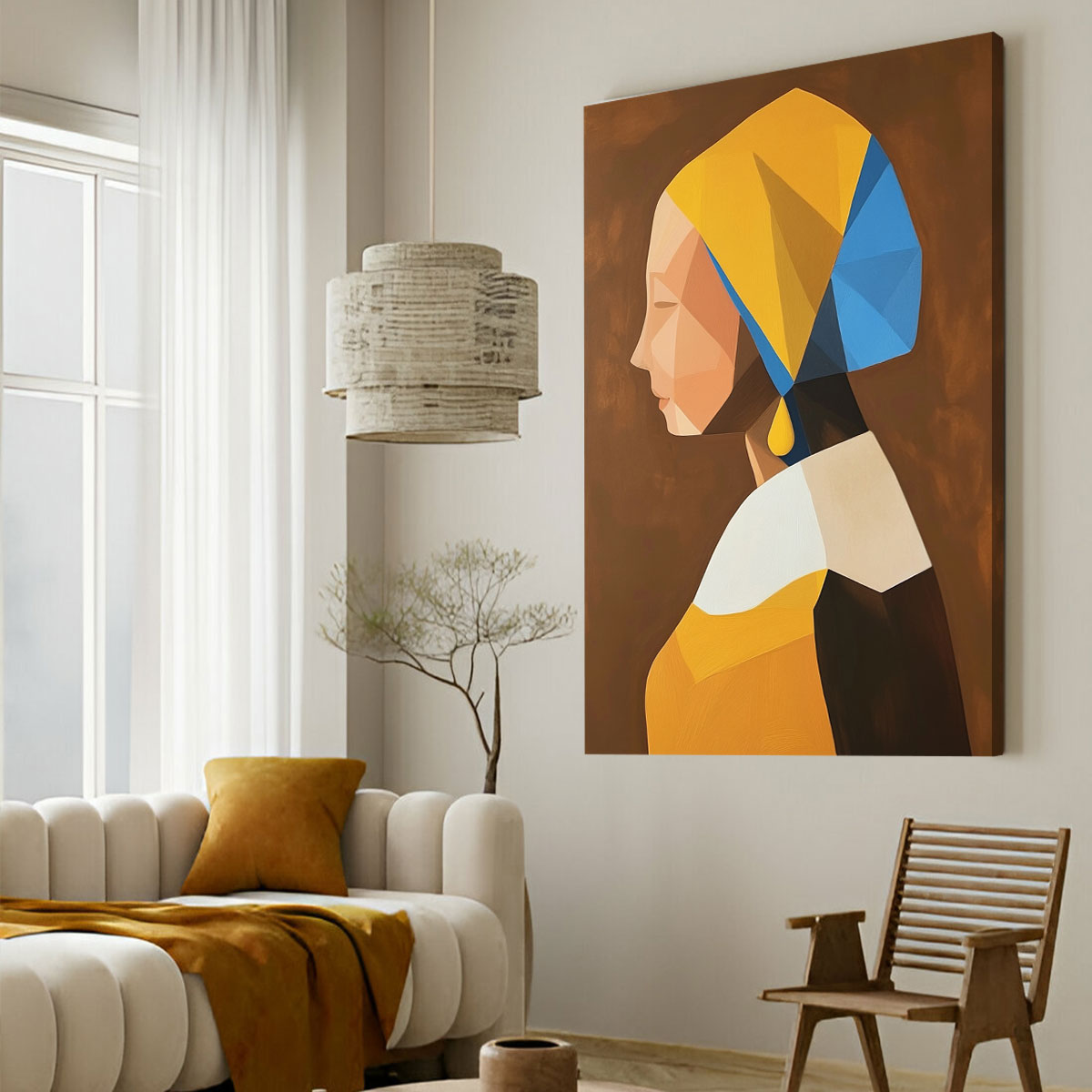 Geometric Art Style Portrait Wall Art Canvas