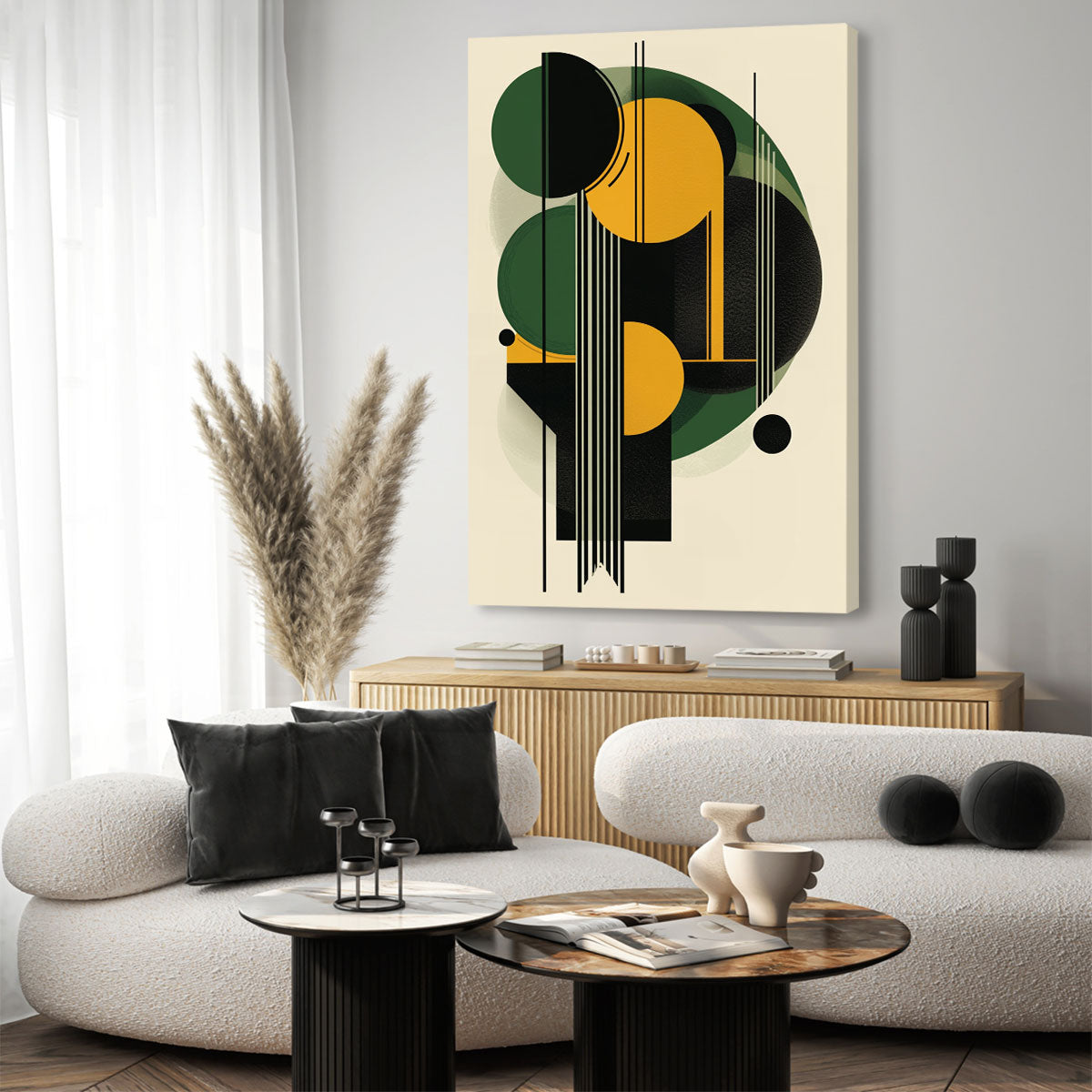 Geometric Art Deco Canvas Earthy Colors