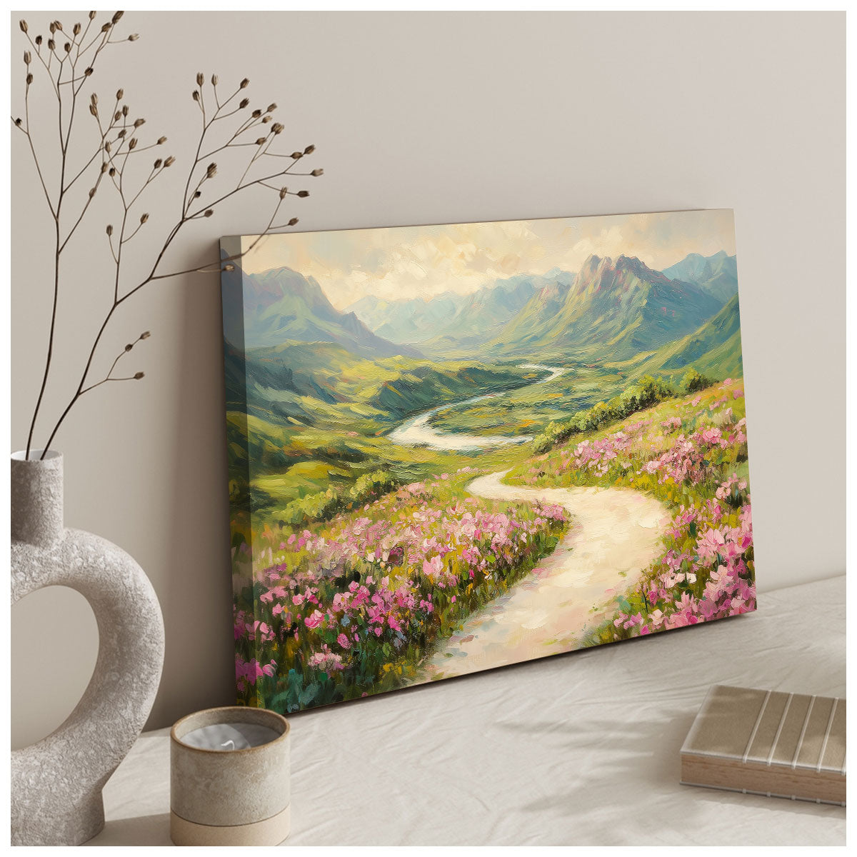 Blooming Valley Pathway Fine Arts Print
