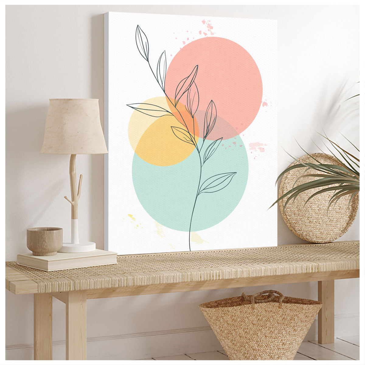 Leaf Line Art Minimalist Canvas Wall Art