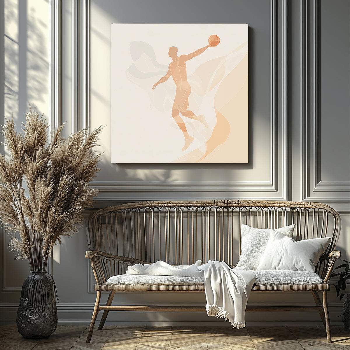 Minimalist Basketball Player Canvas Wall Art